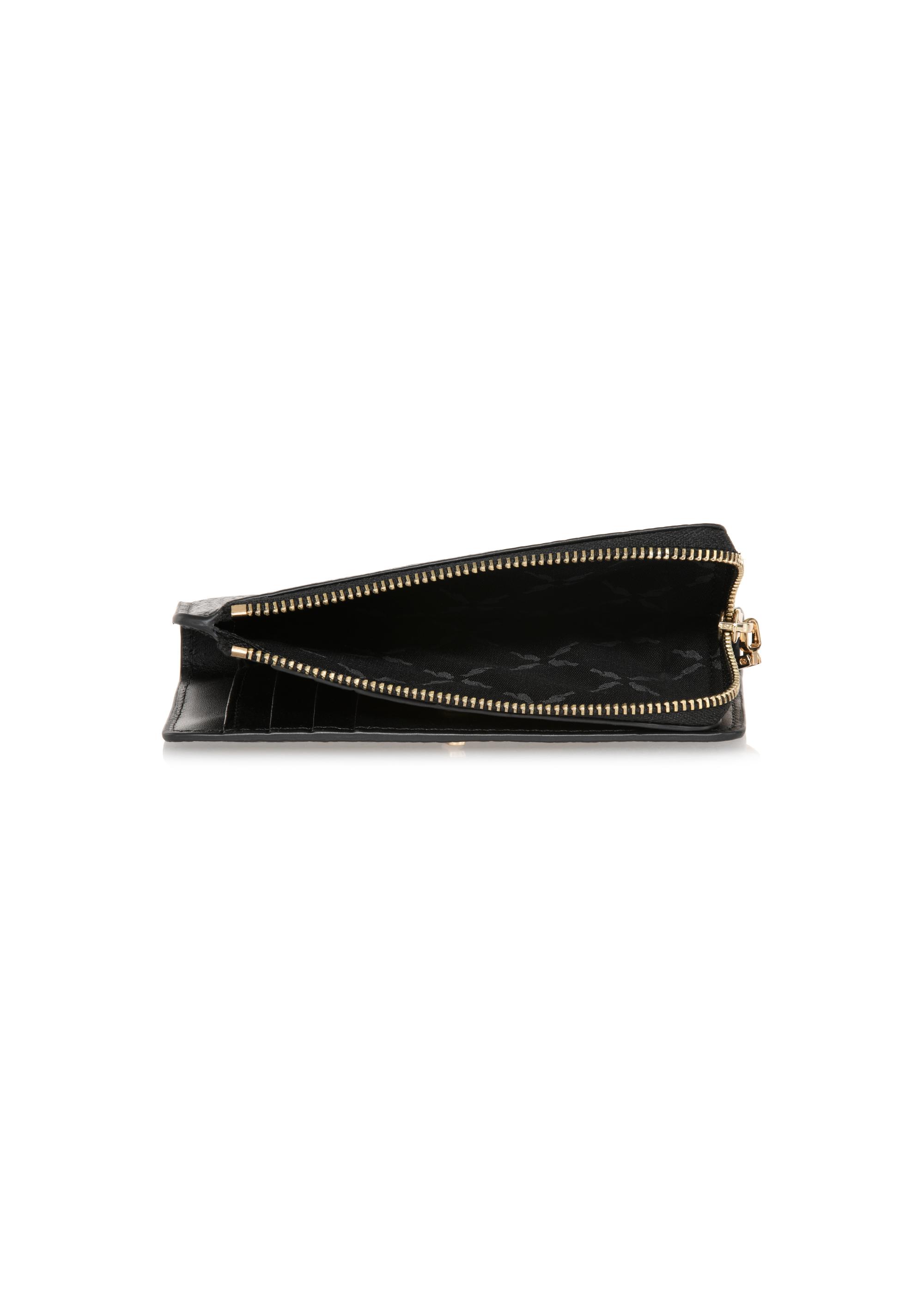 Women's black leather wallet PORES-0904-99(W24)-05