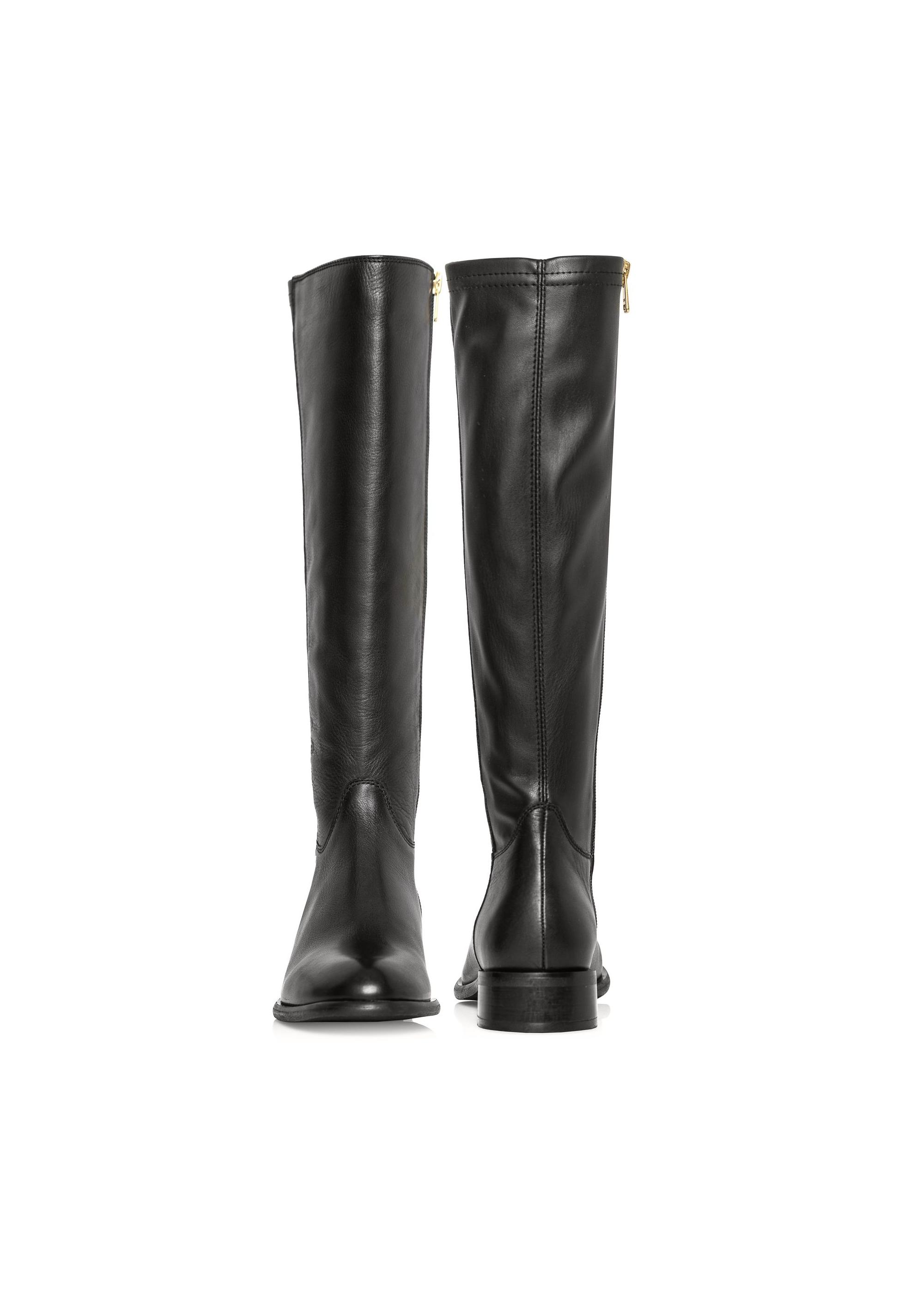 Black leather boots BUTYD-1135-99(Z24)-05