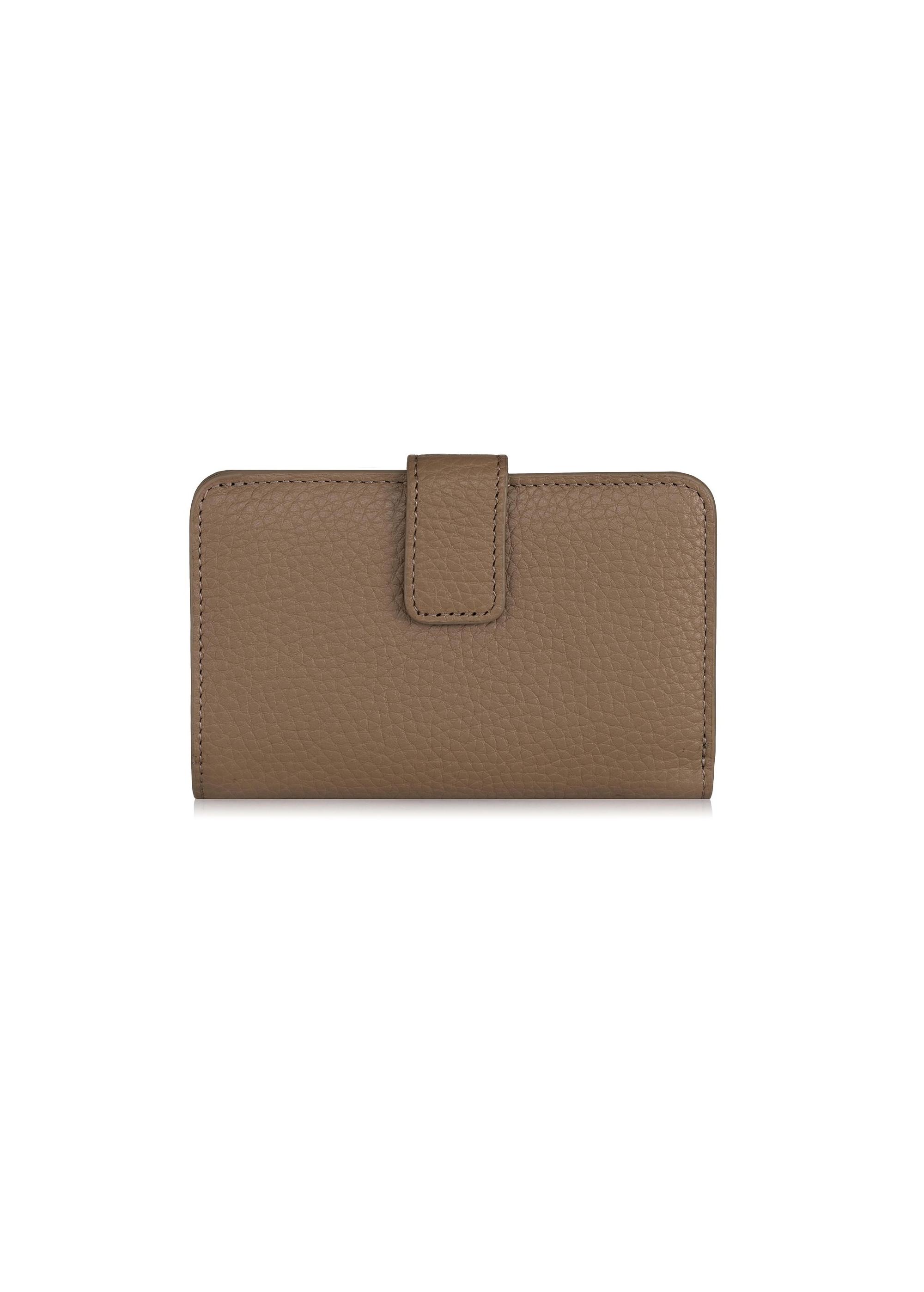 Women's beige leather wallet PORES-0896-81(Z23)-03