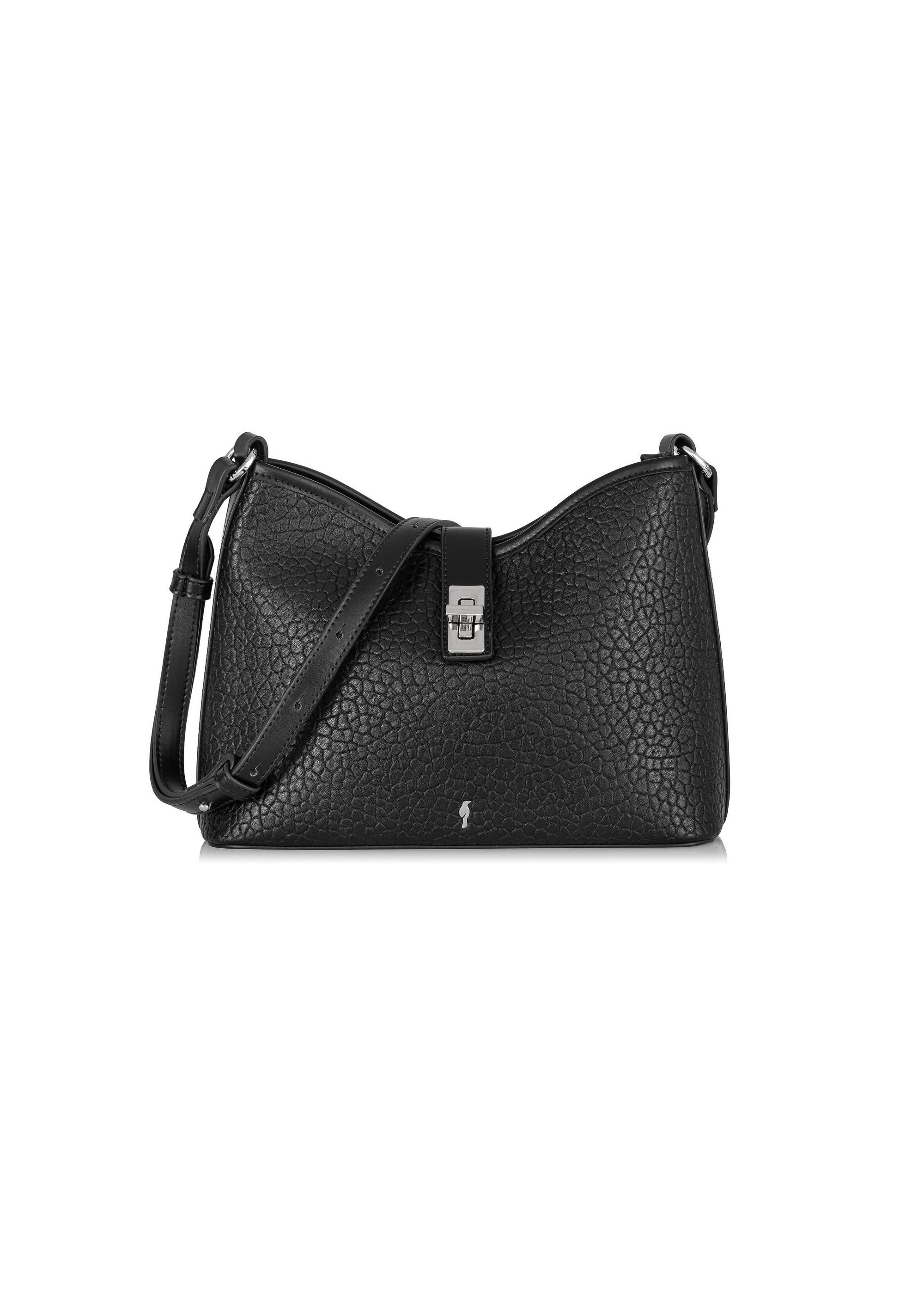 Black imitation leather handbag for women TOREC-0883-99(W24)-01