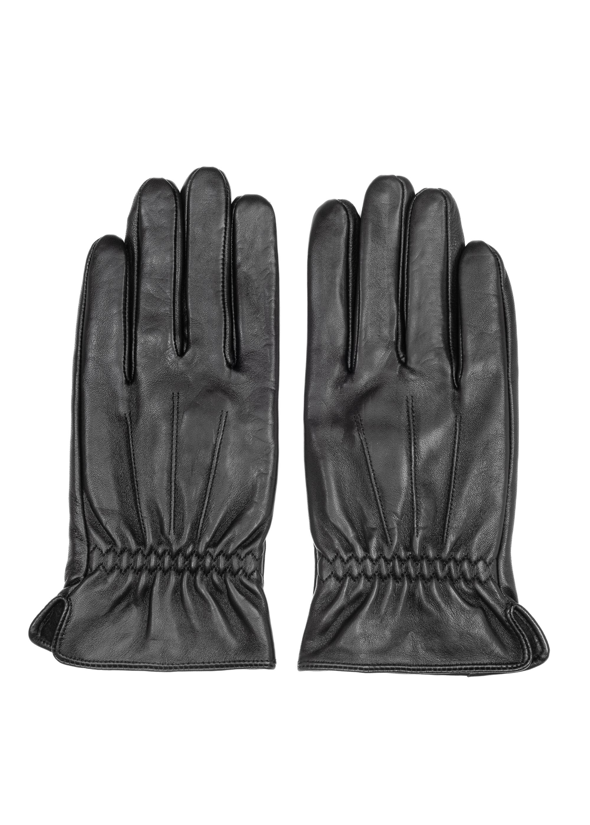 Men's leather gloves with welt REKMS-0011-99(Z24)