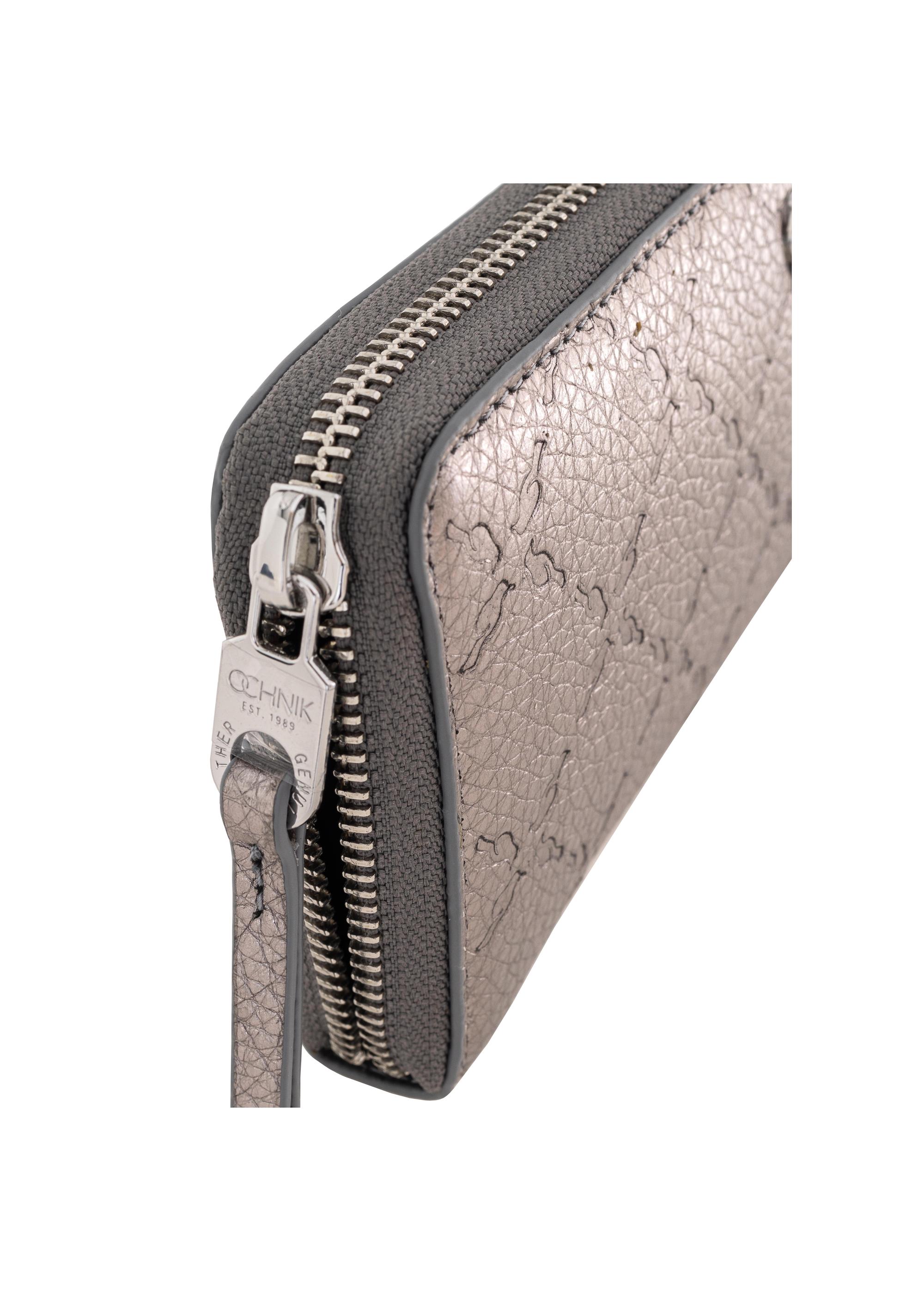 Large silver ladies wallet with embossing PORES-0869-92(Z23)-05