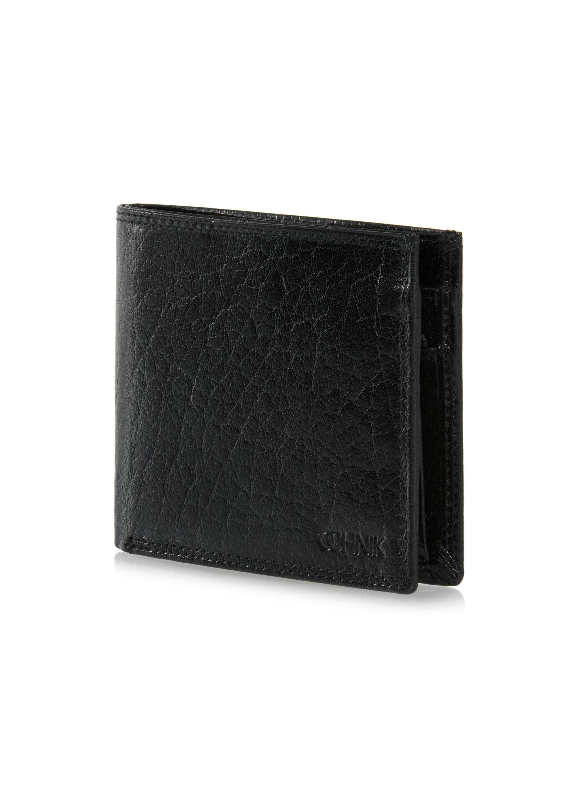 Black leather unbuttoned men's wallet PORMS-0555-99(W24)-03