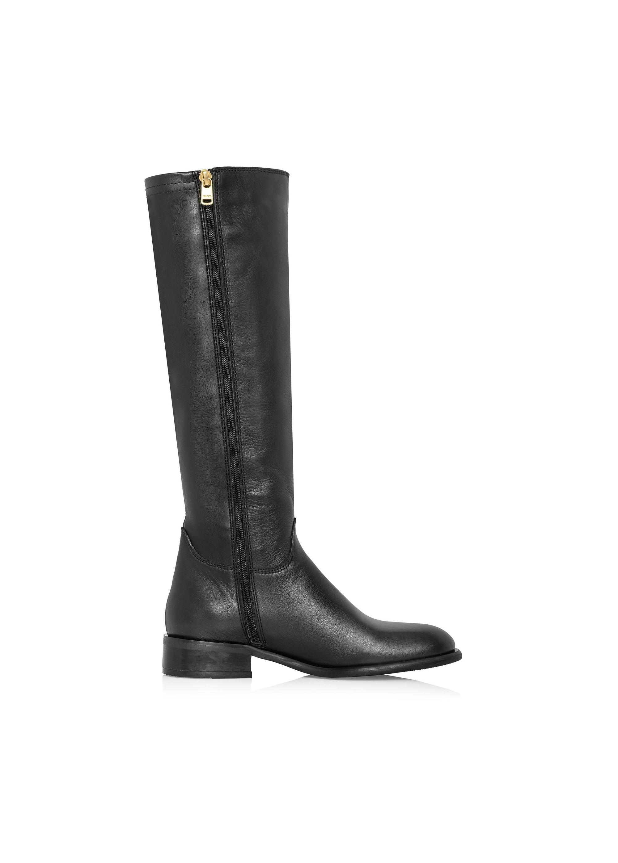 Black leather boots BUTYD-1135-99(Z24)-03