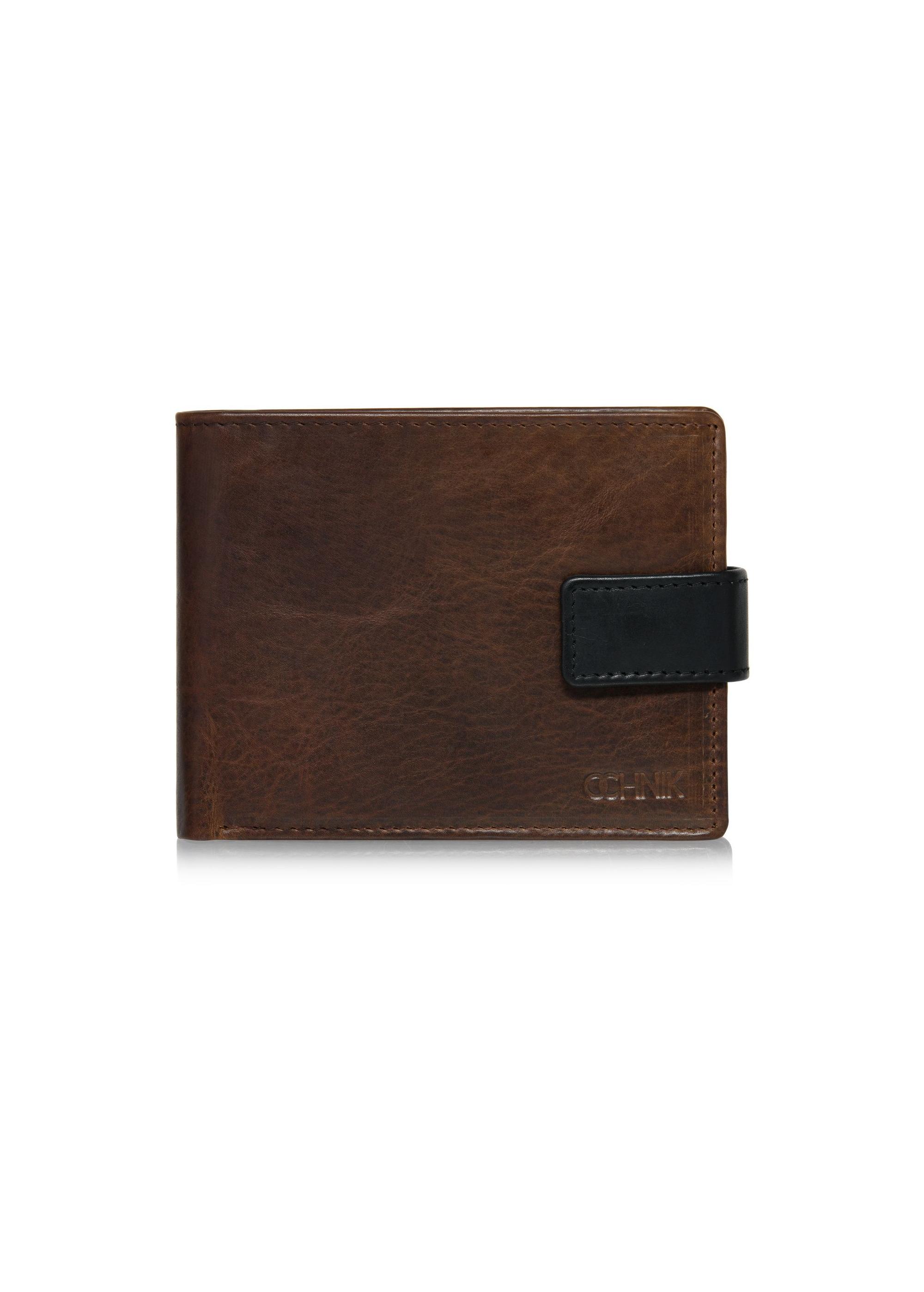 Brown men's leather wallet PORMS-0612-89(Z24)-01