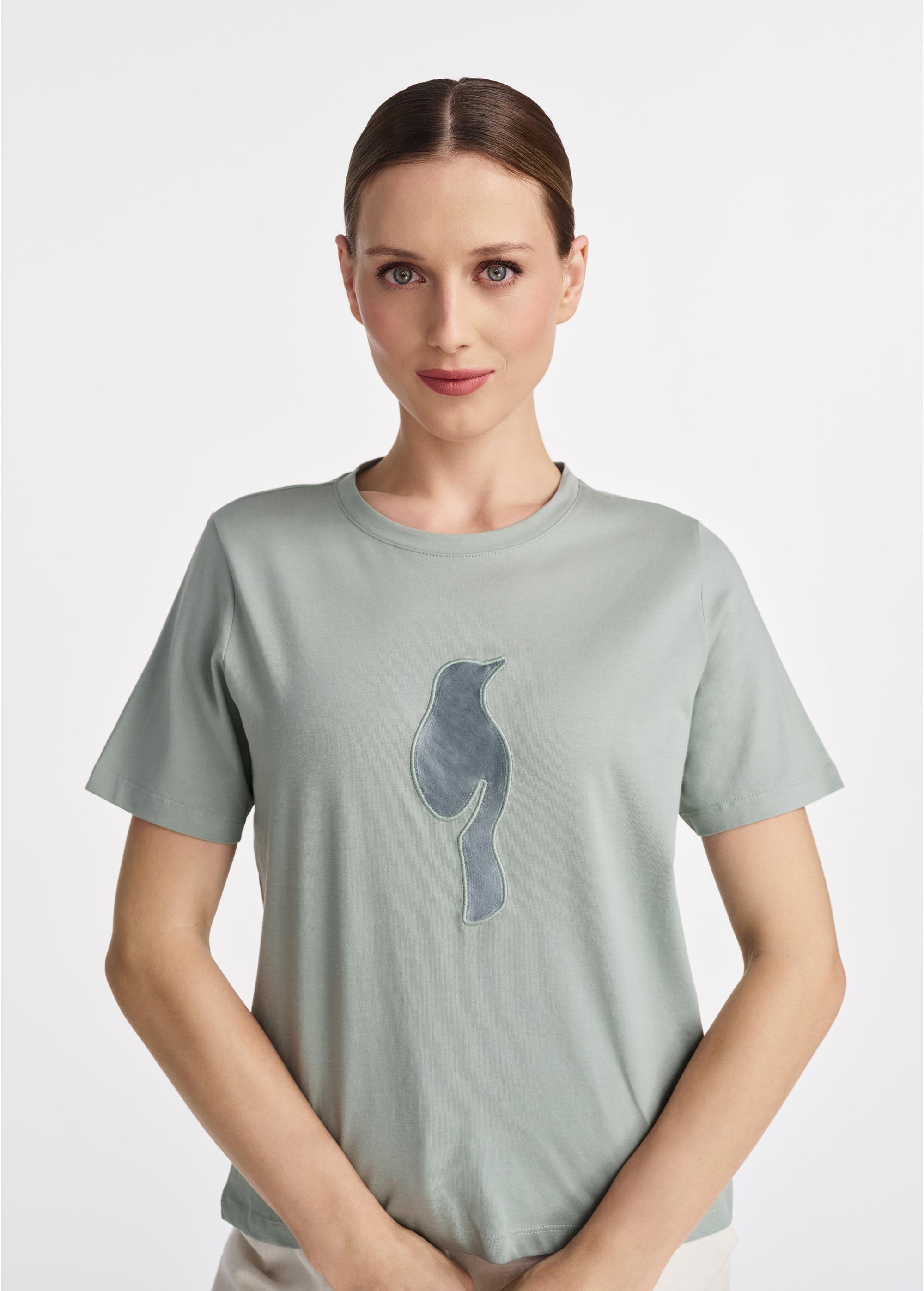 Mint women's T-shirt with logo TSHDT-0137-53(W25)-01