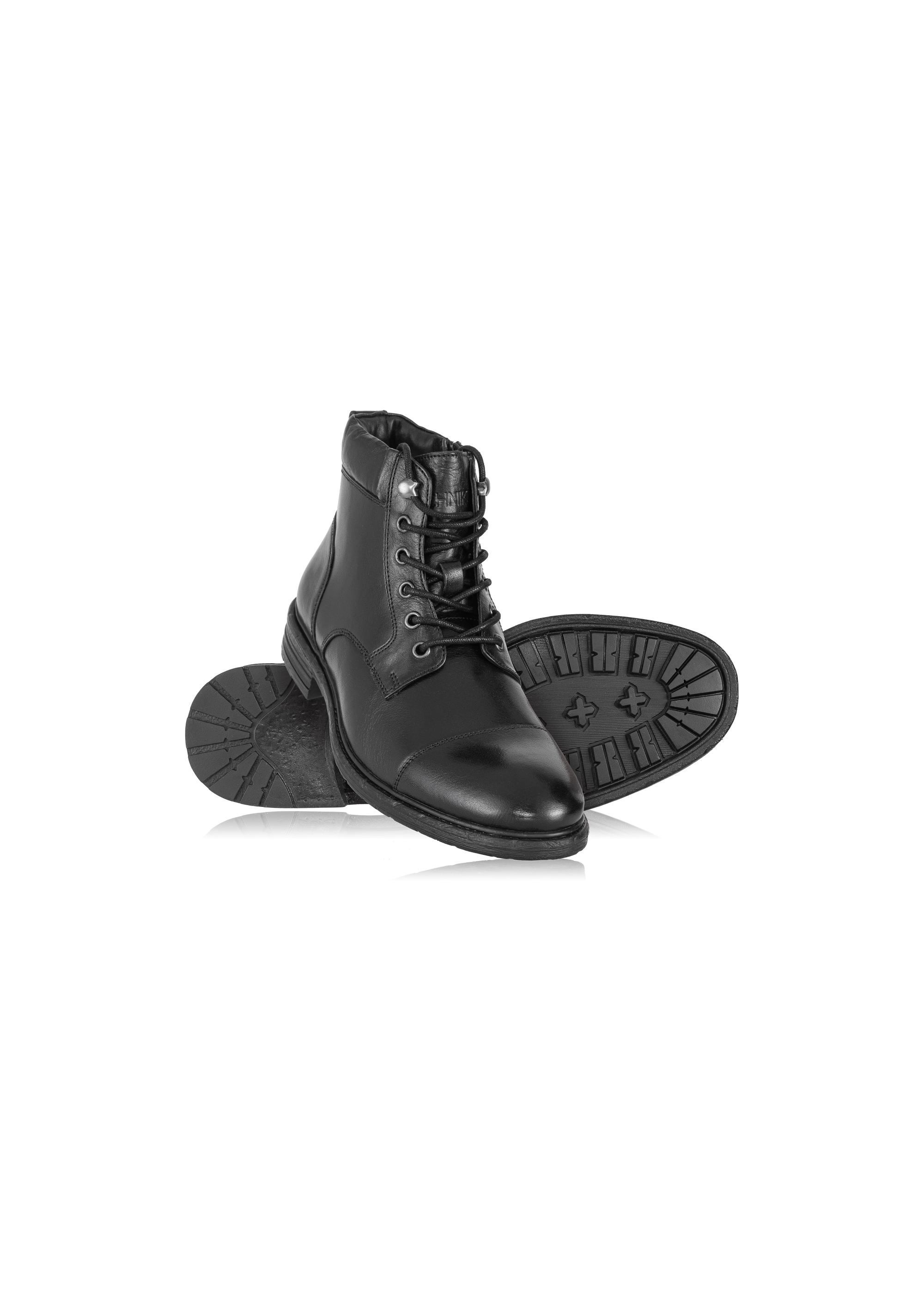 Black leather men's boots BUTYM-0404B-99(Z23)-04