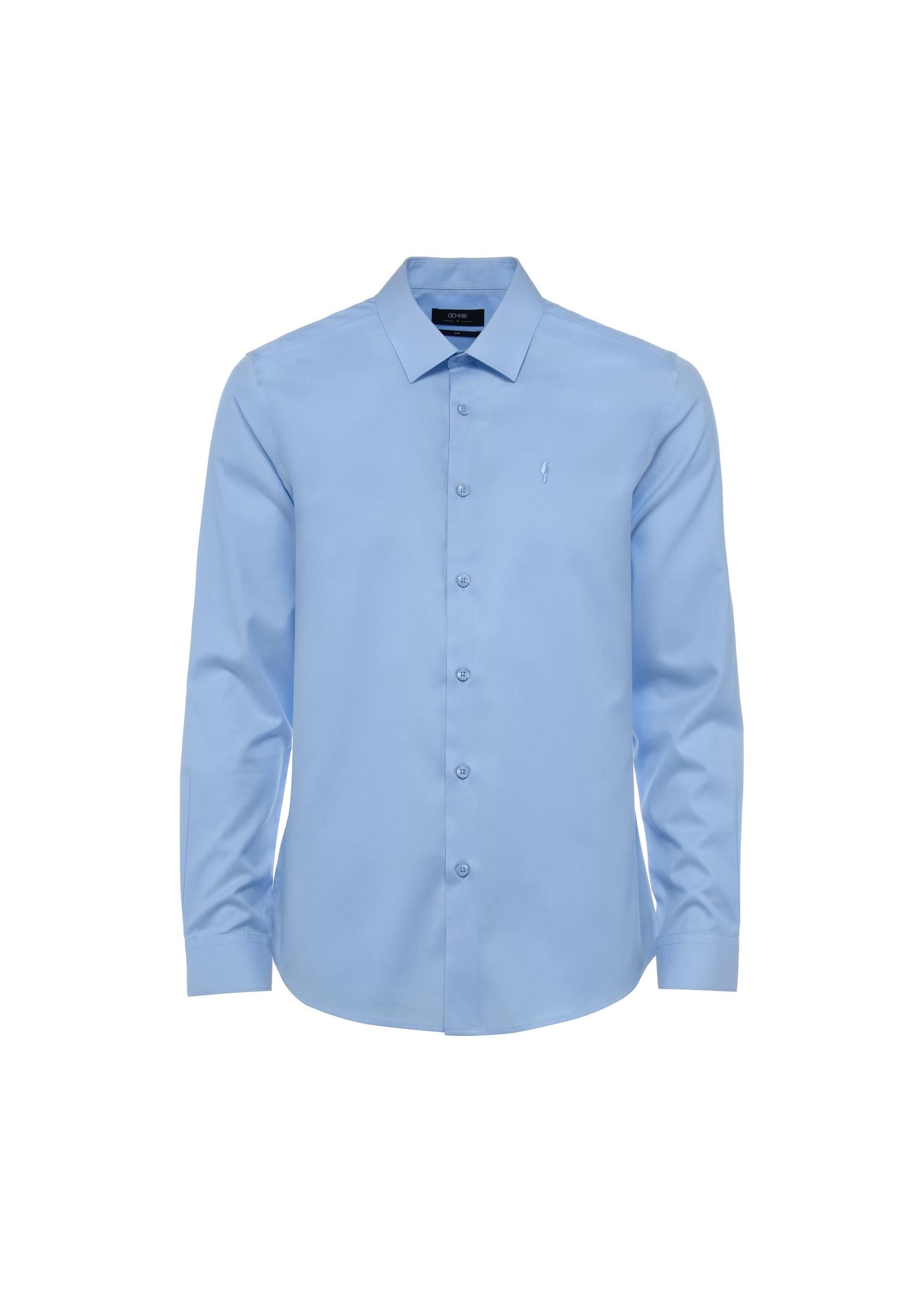 Blue men's cotton shirt KOSMT-0341-61(W25)-01