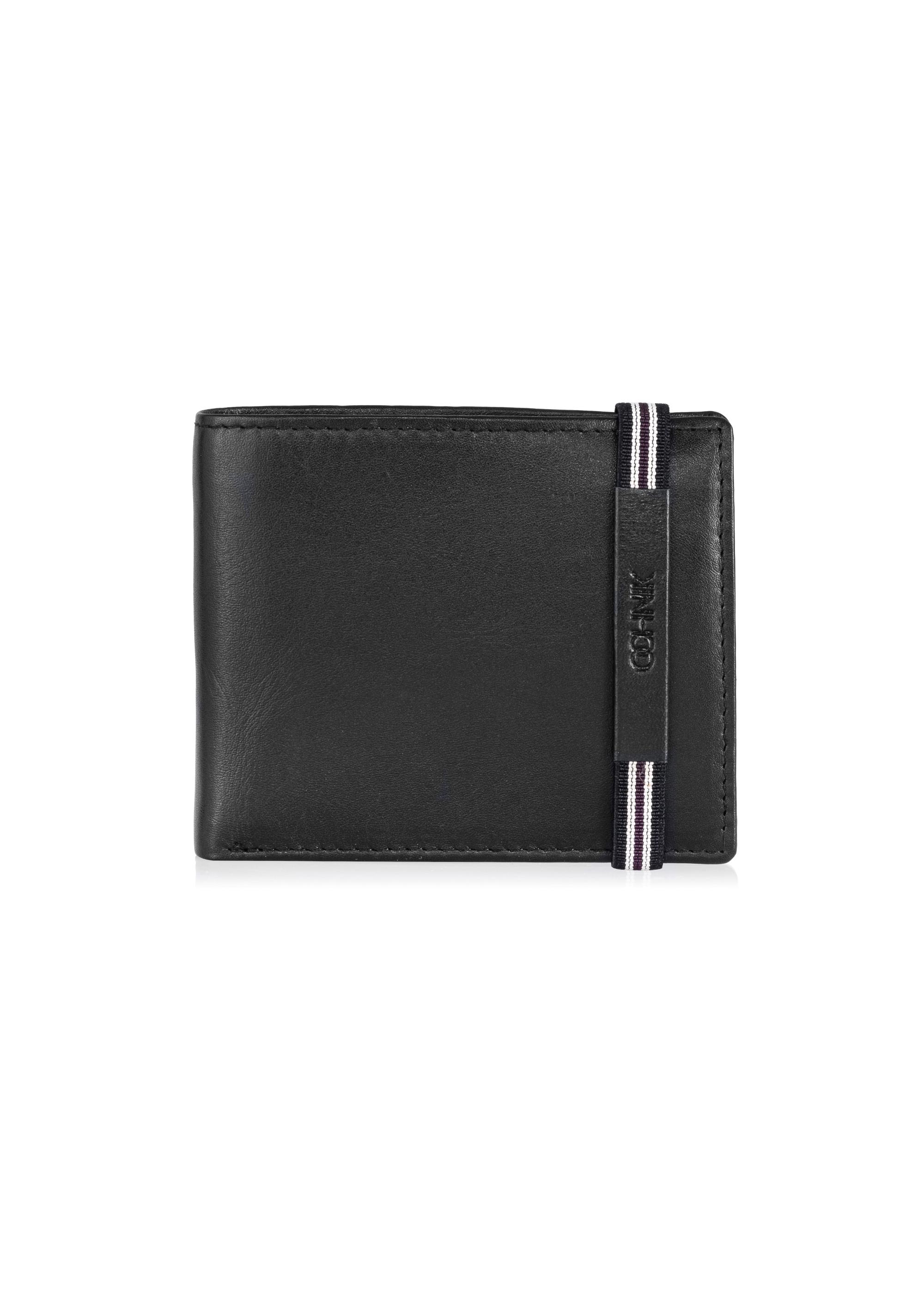 Men's leather wallet with elastic band PORMS-0517-99(W24)-01