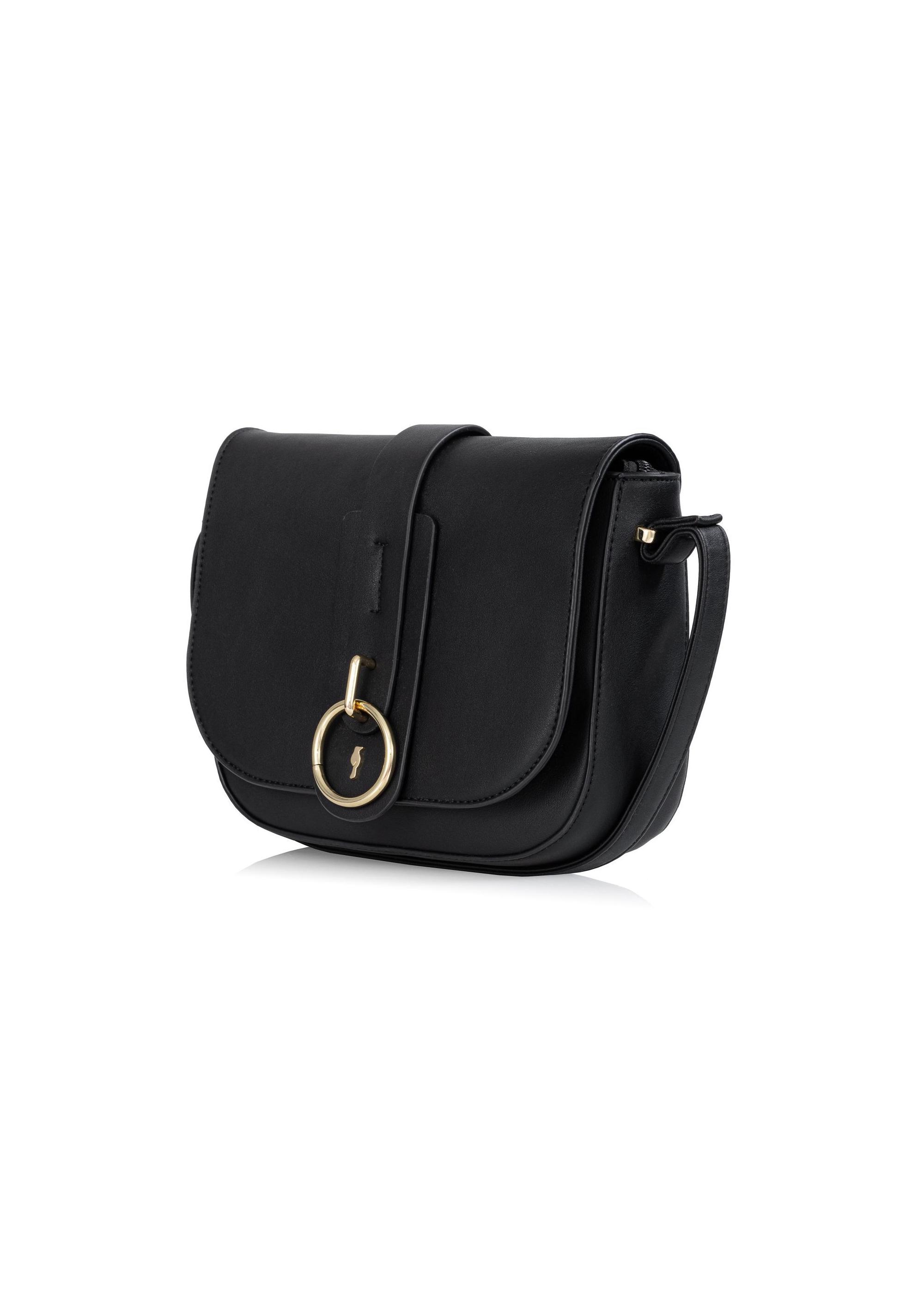 Women's black postbag with logo TOREC-0627B-99(W24)-03