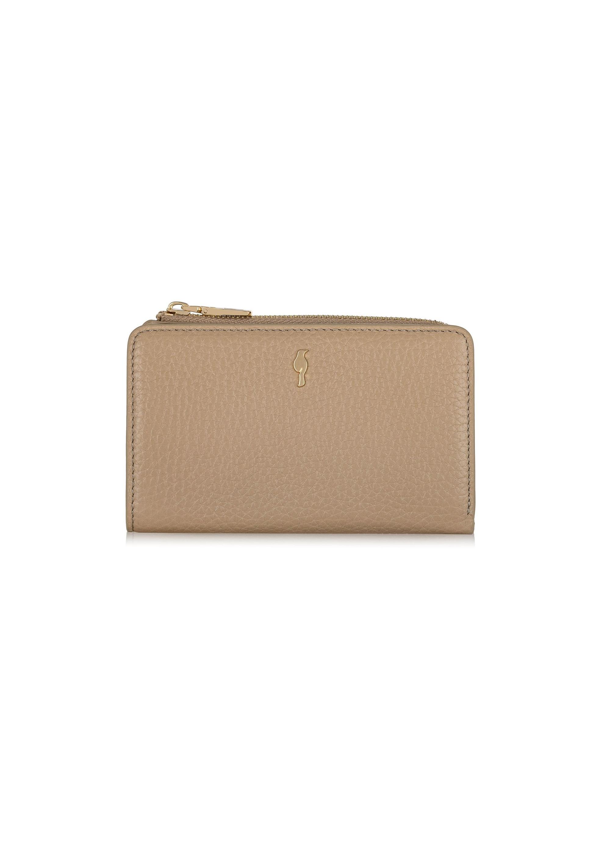 Women's beige leather wallet PORES-0904F-80(W25)-01