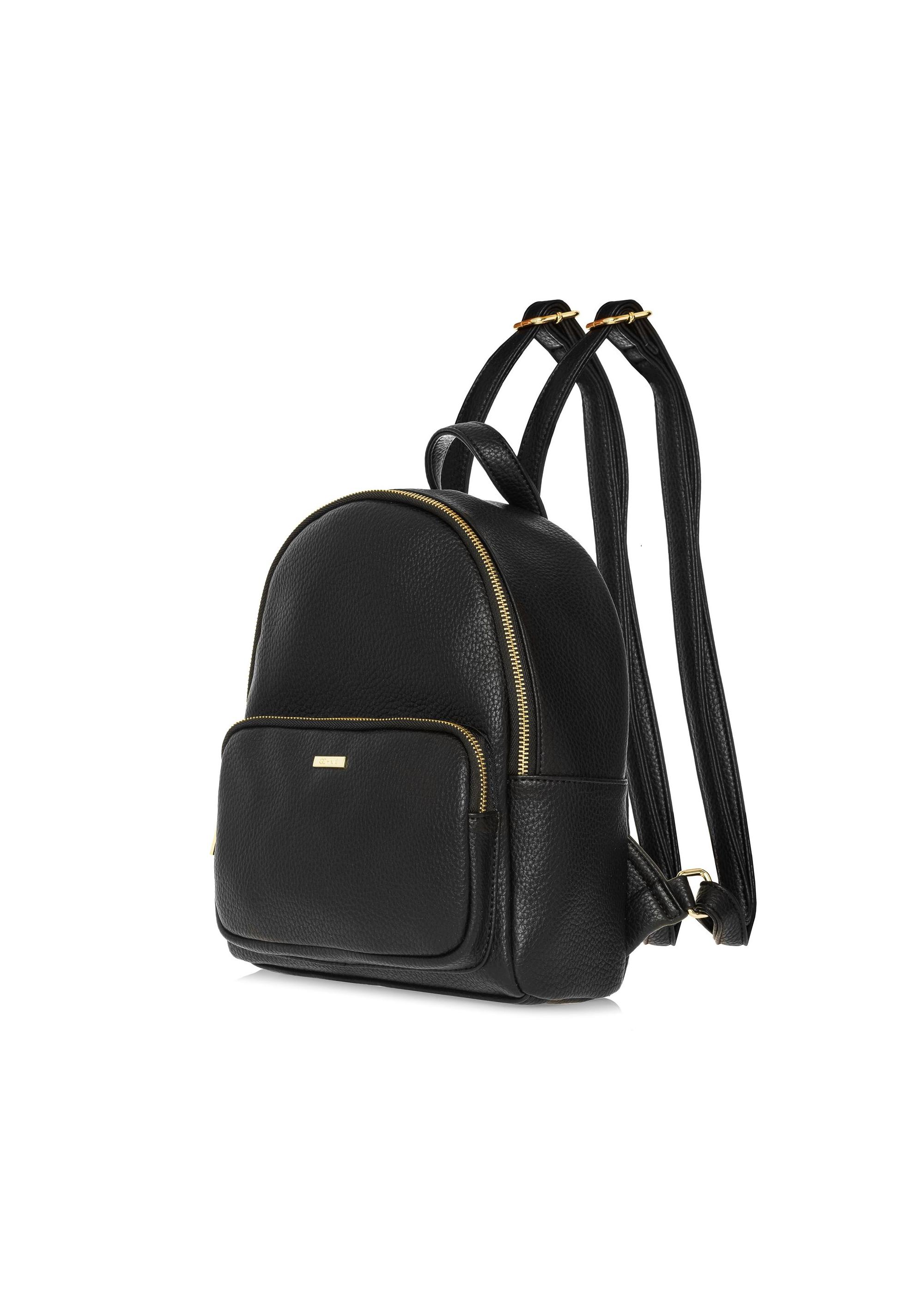 Black women's backpack made of imitation leather TOREC-1014-99(W25)-02