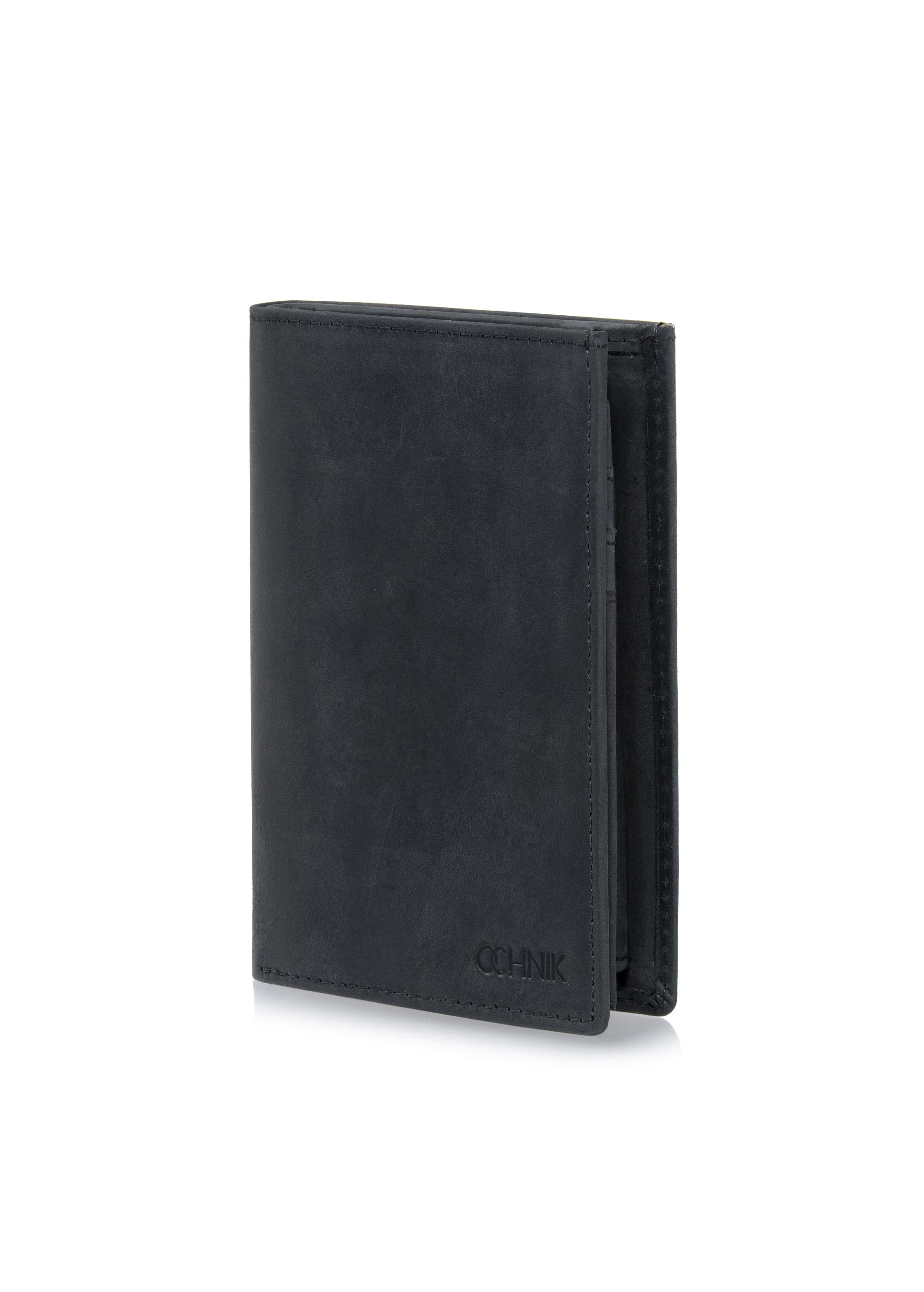 Men's leather wallet black PORMS-0545-99(W23)-05