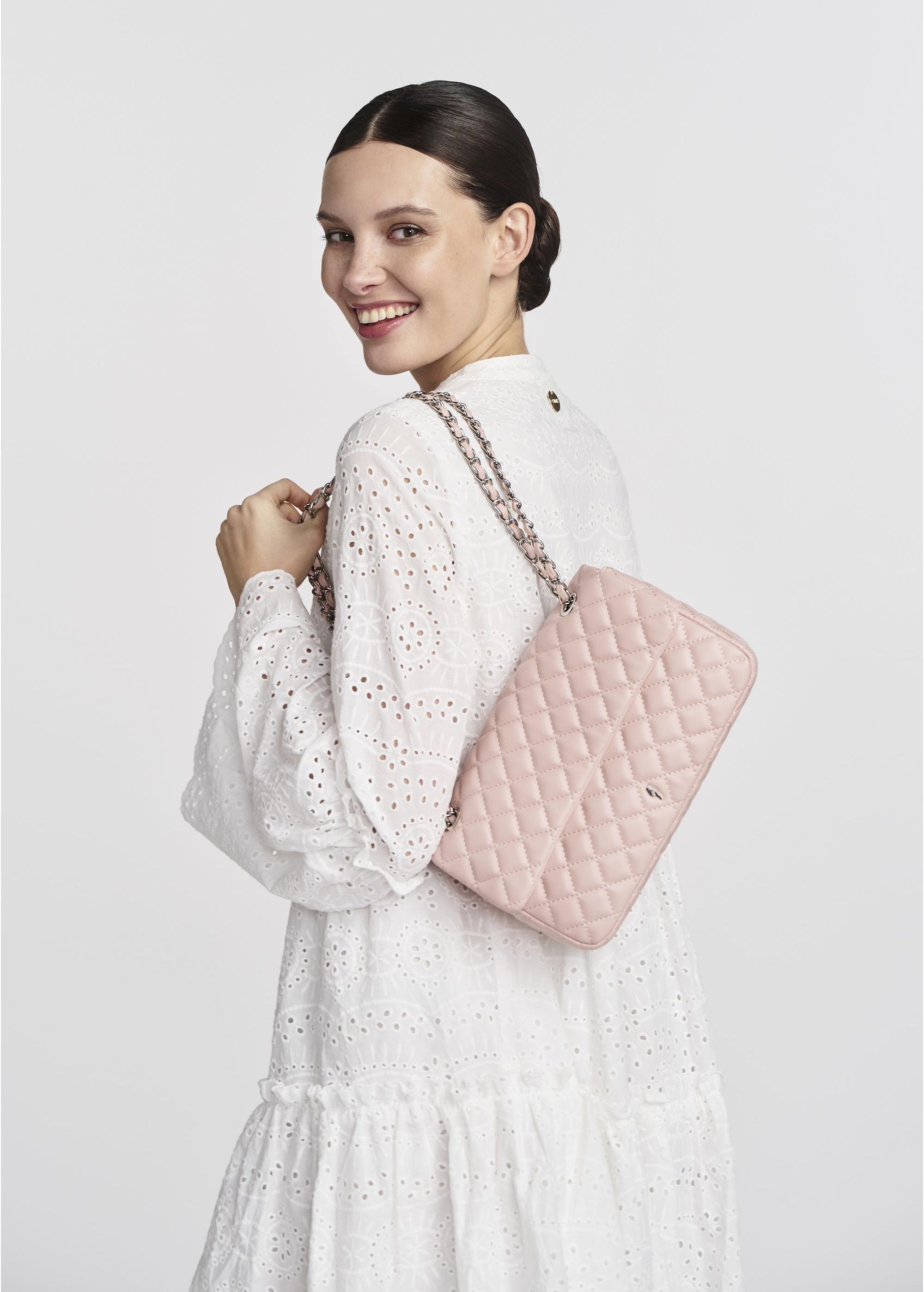 Pink quilted chain bag TOREC-0443D-34(W25)-08