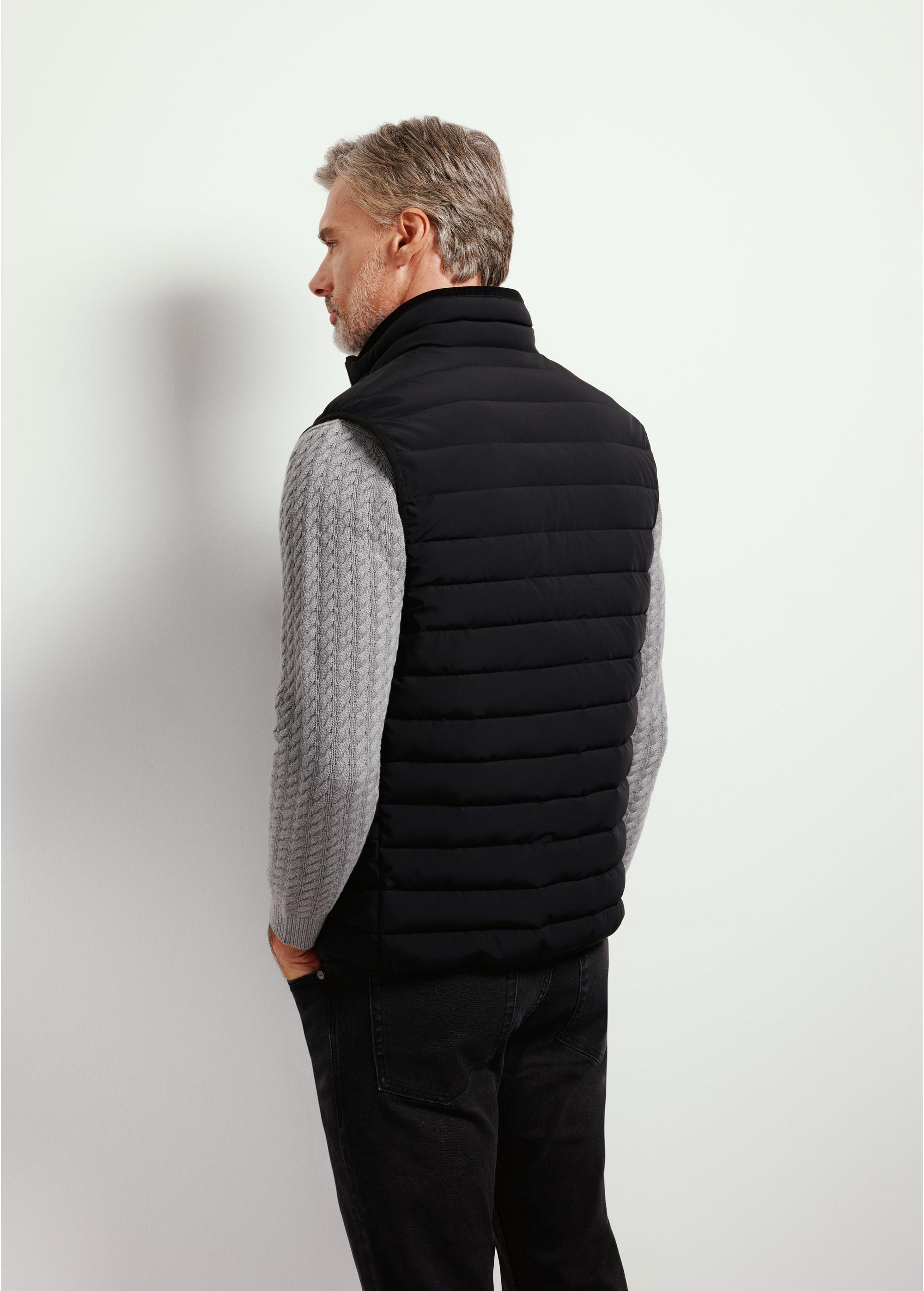 Black quilted men's vest KAMMT-0004-99(Z24)-03