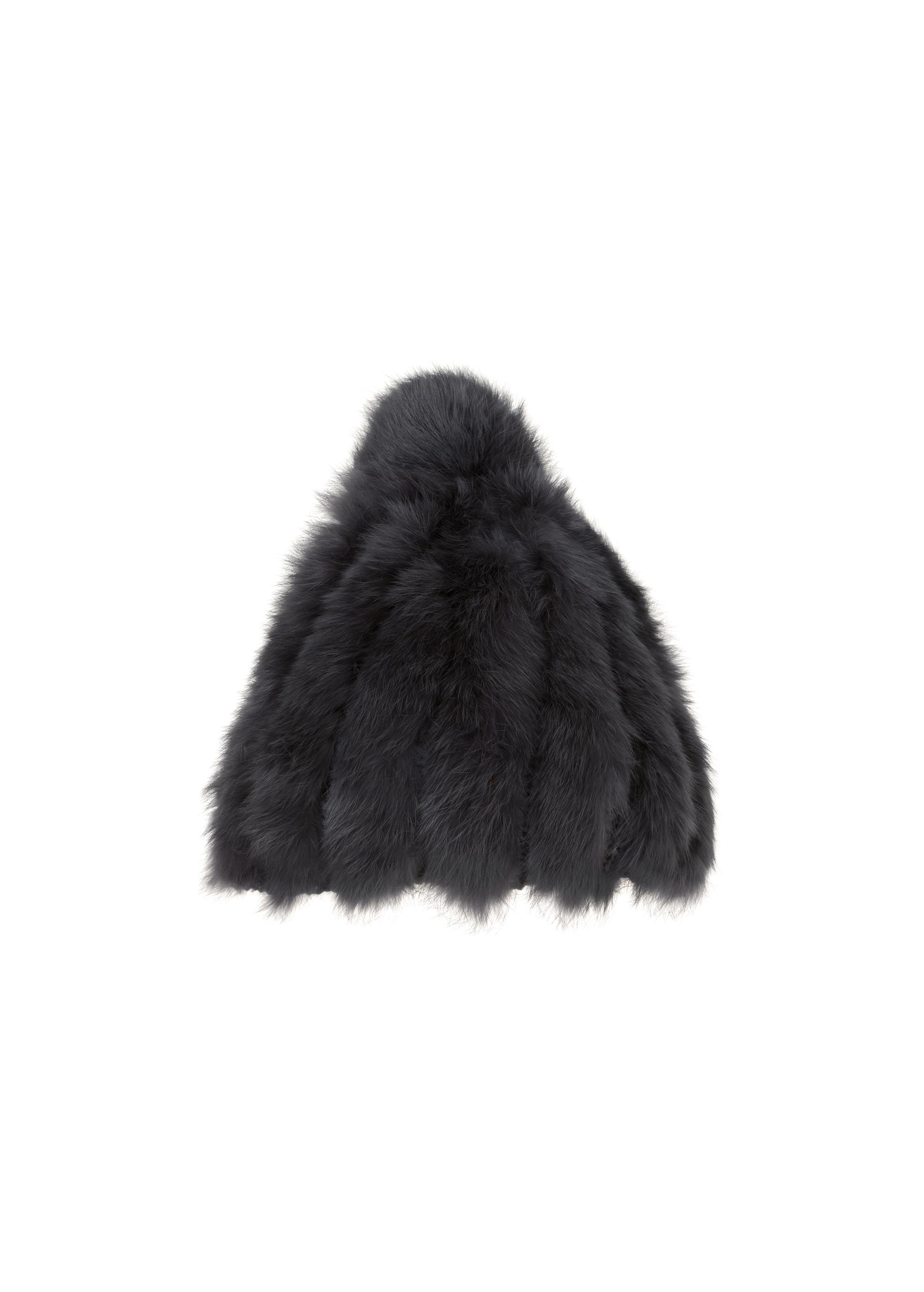 Women's grey fur cap CZADF-0034-94(Z24)-02