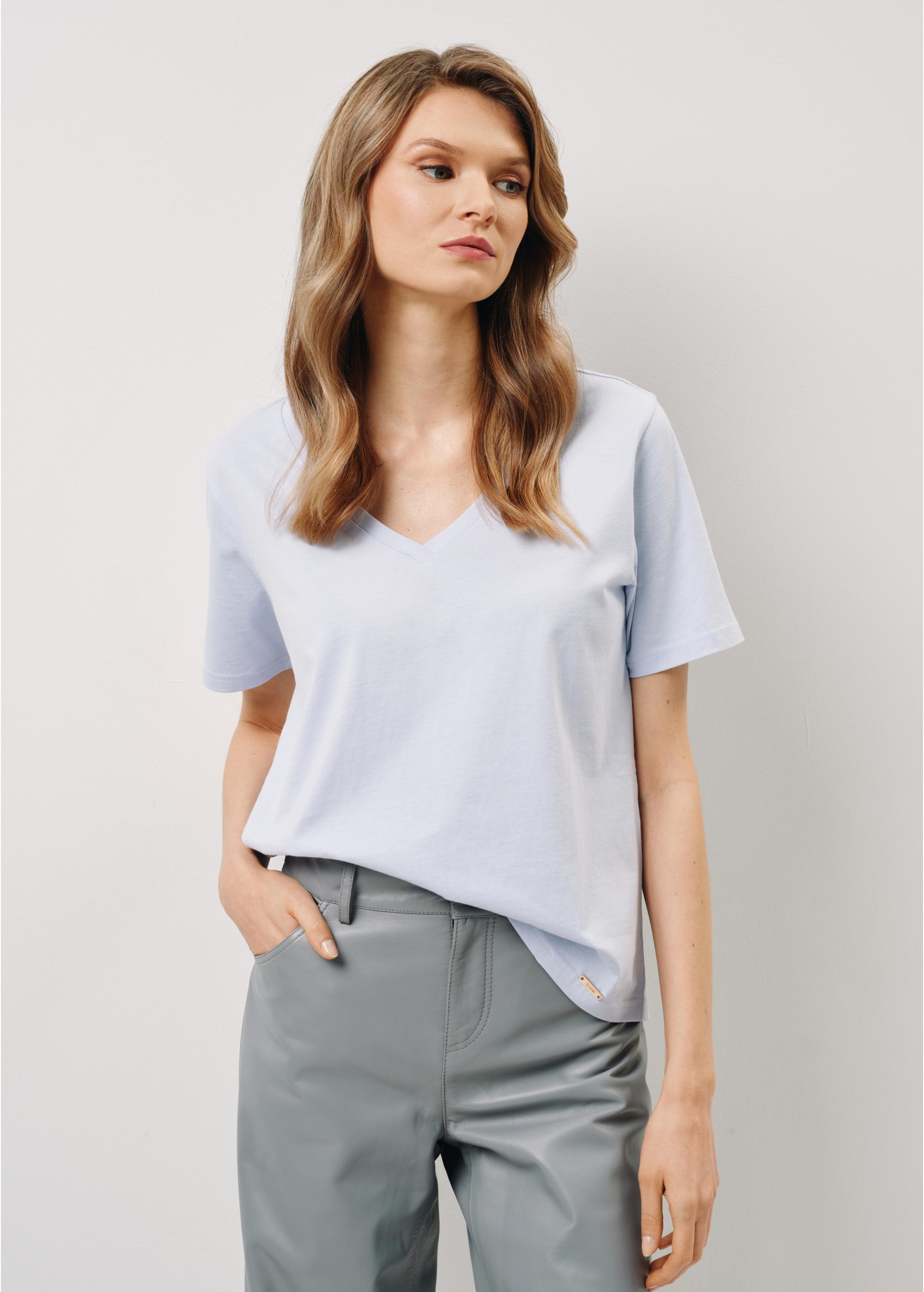 Blue Women's Basic T-shirt TSHDT-0120-62(W24)-01