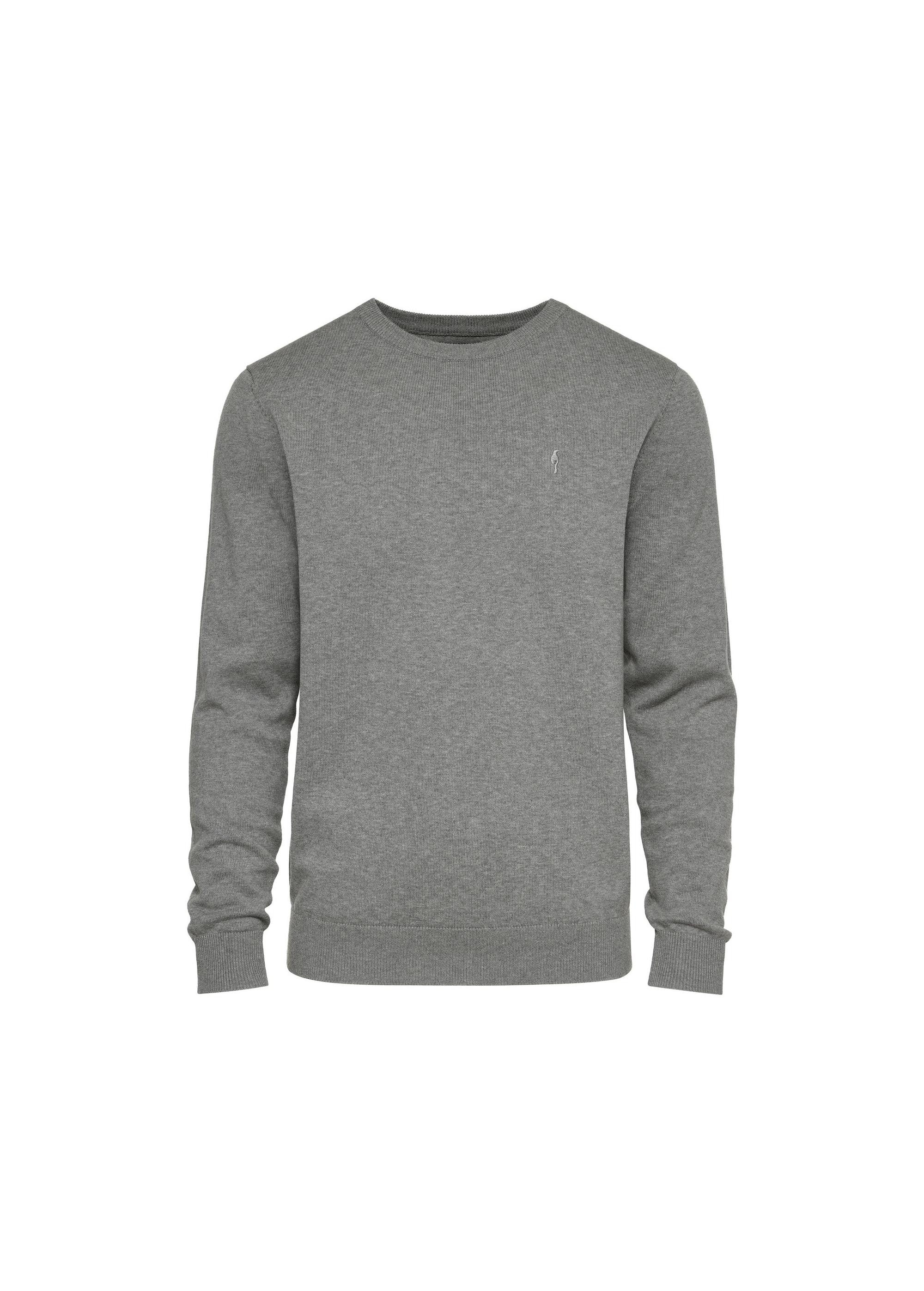 Light gray men's sweater with a logo SWEMT-0114-91(Z24)-01