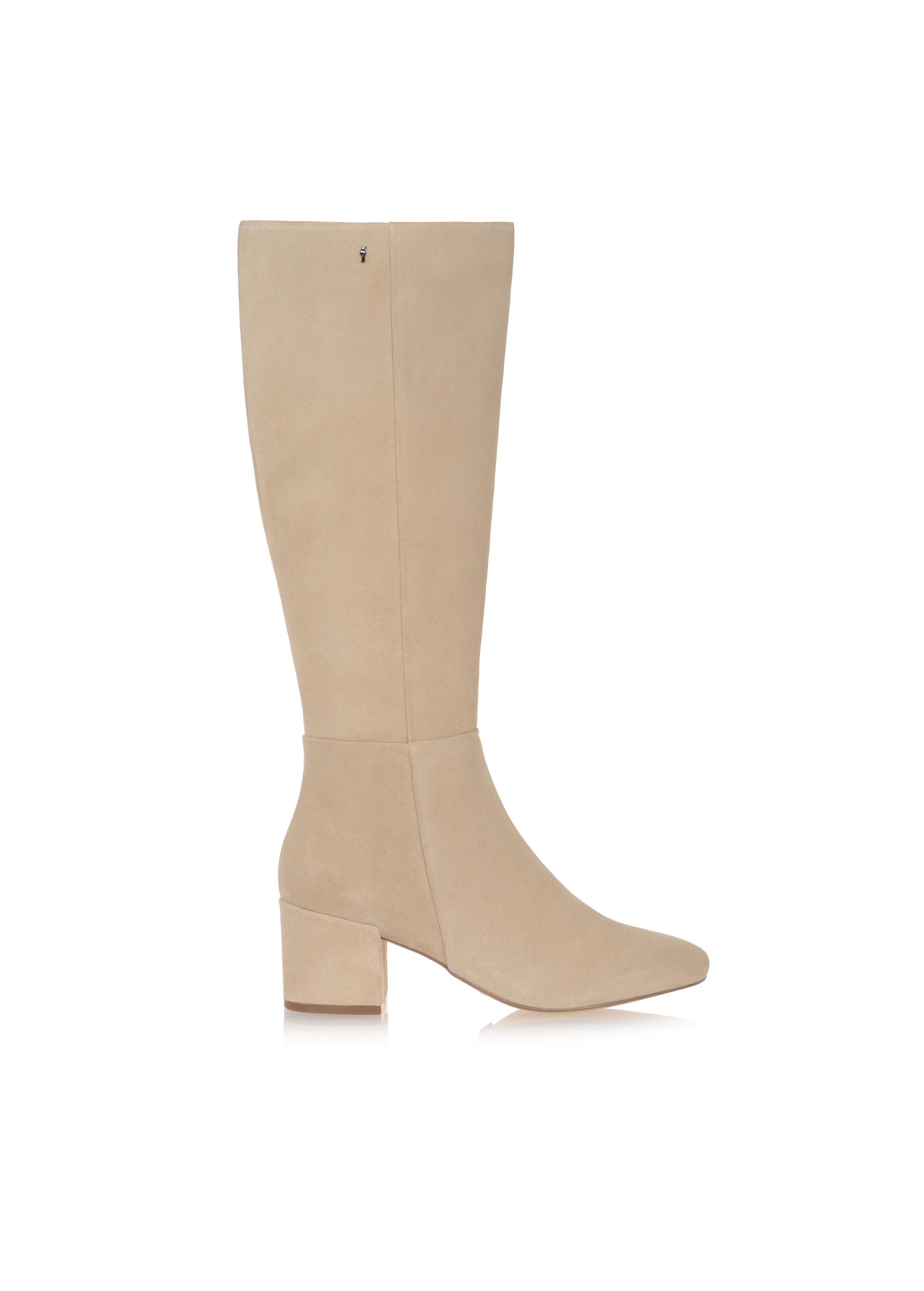 Beige suede women's boots BUTYD-1019-81(Z23)-01