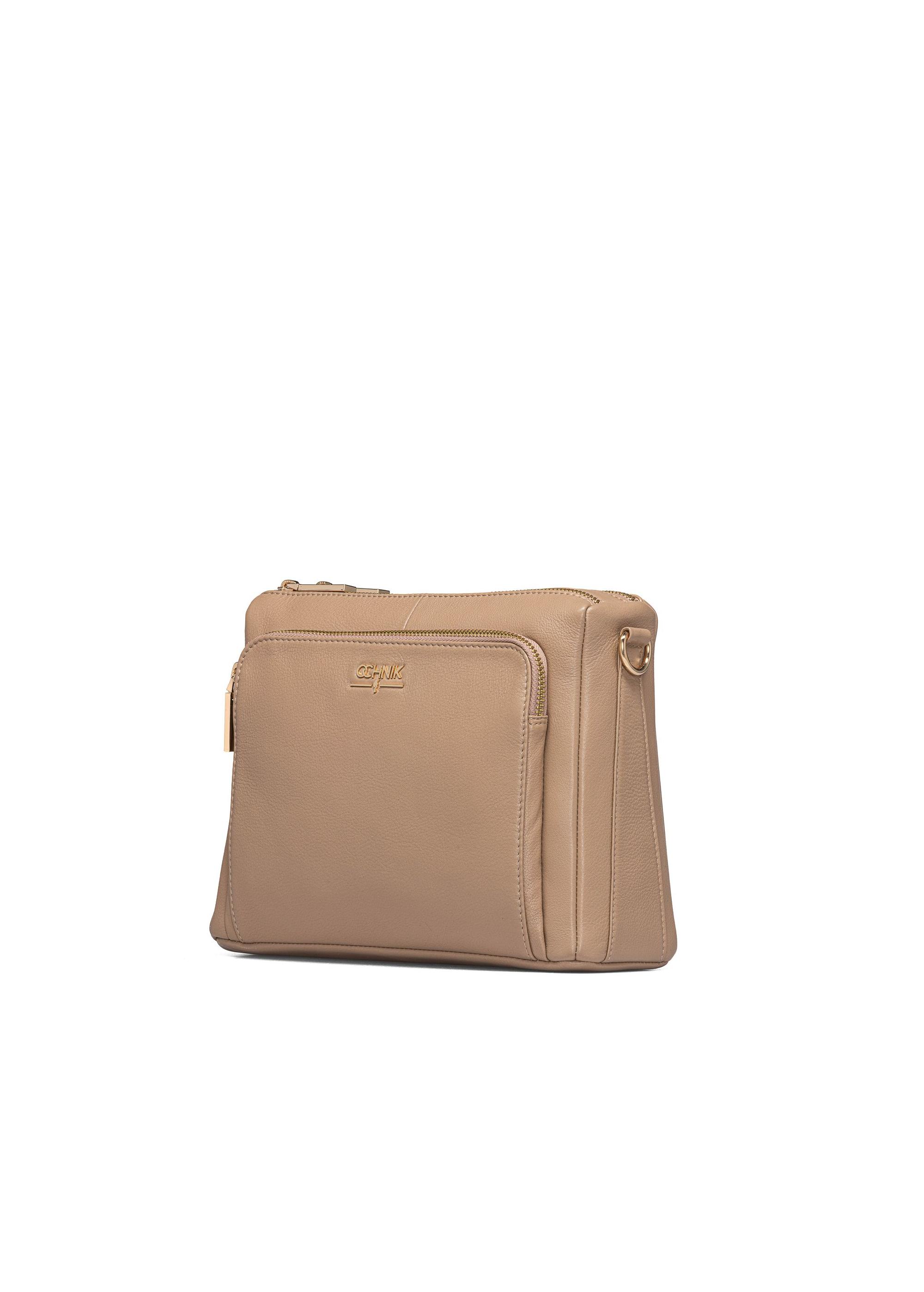 Beige leather women's handbag TORES-1081D-81(W25)-02