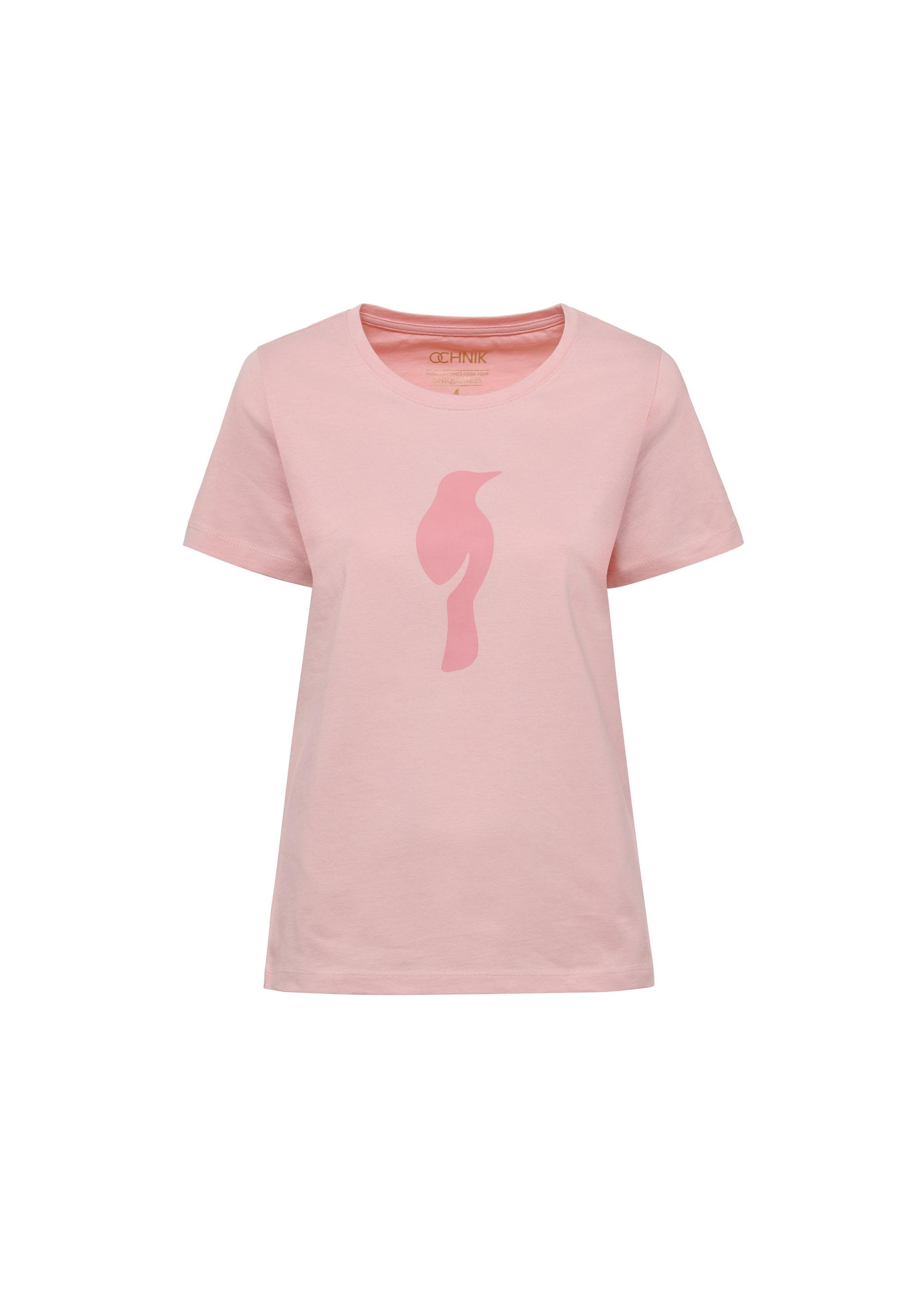 Pink women's t-shirt with logo TSHDT-0133-34(W25)-04