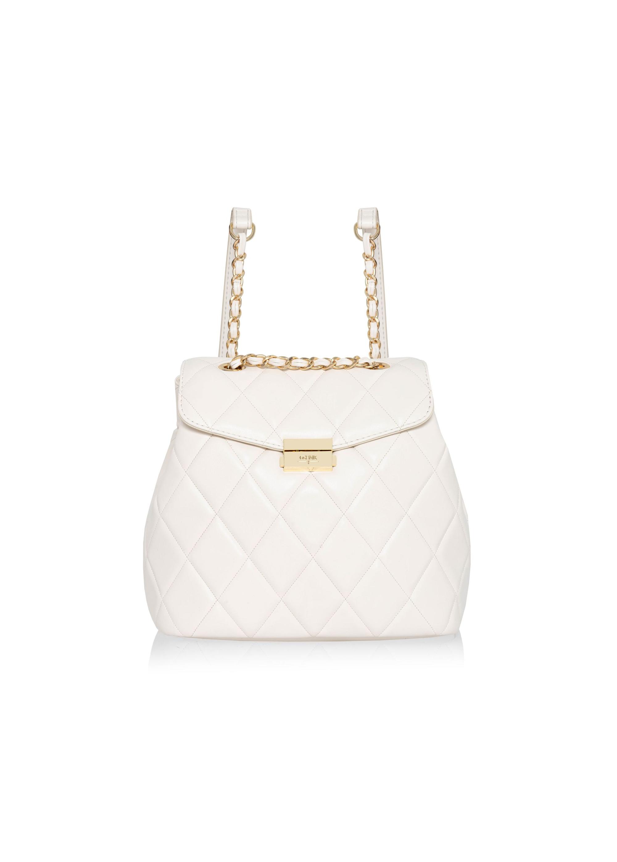 White small backpack made of imitation leather TOREC-1021-11(W25)-01