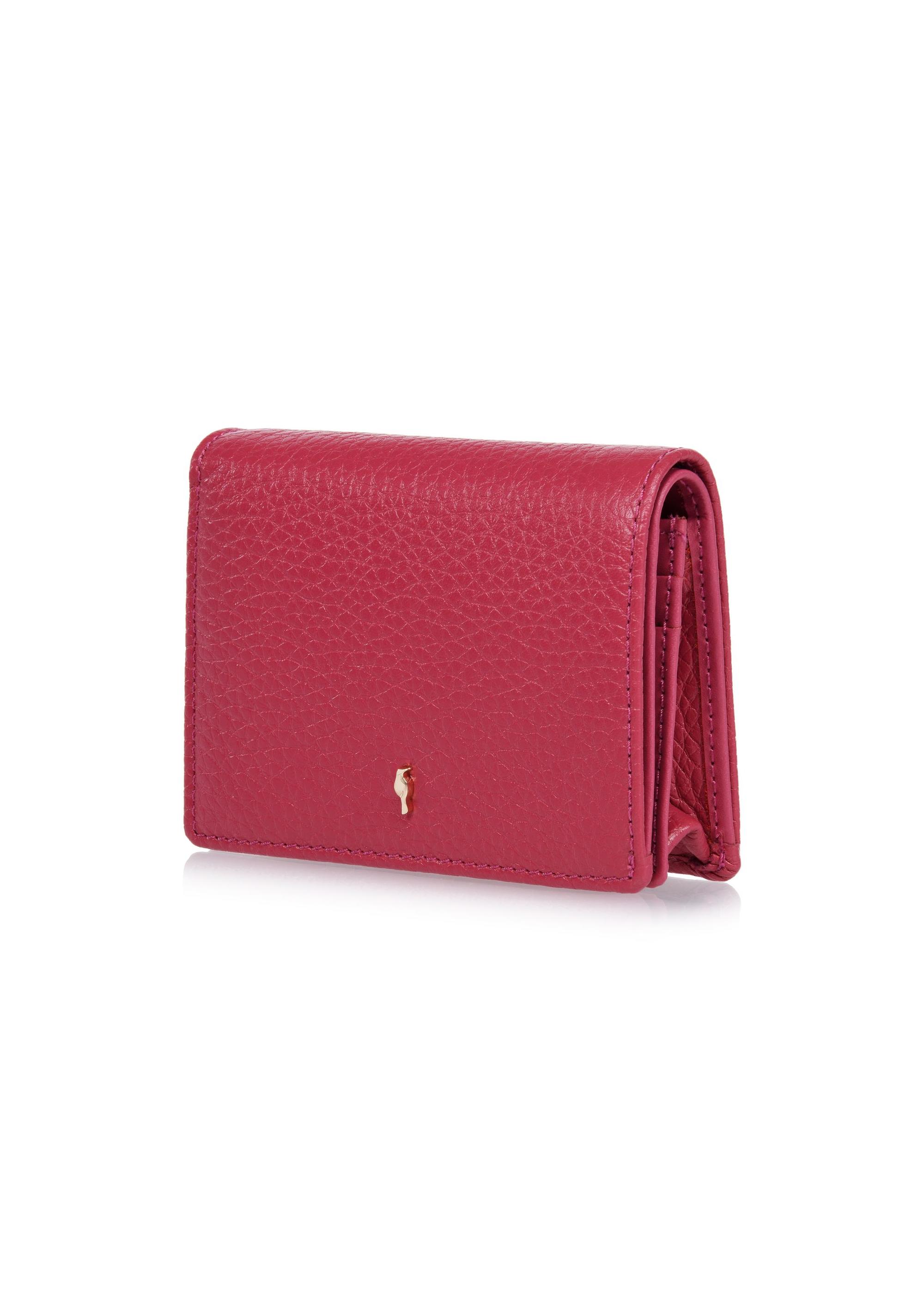 Pink leather women's wallet with RFID protection PORES-0807RFID-34(W24)-03