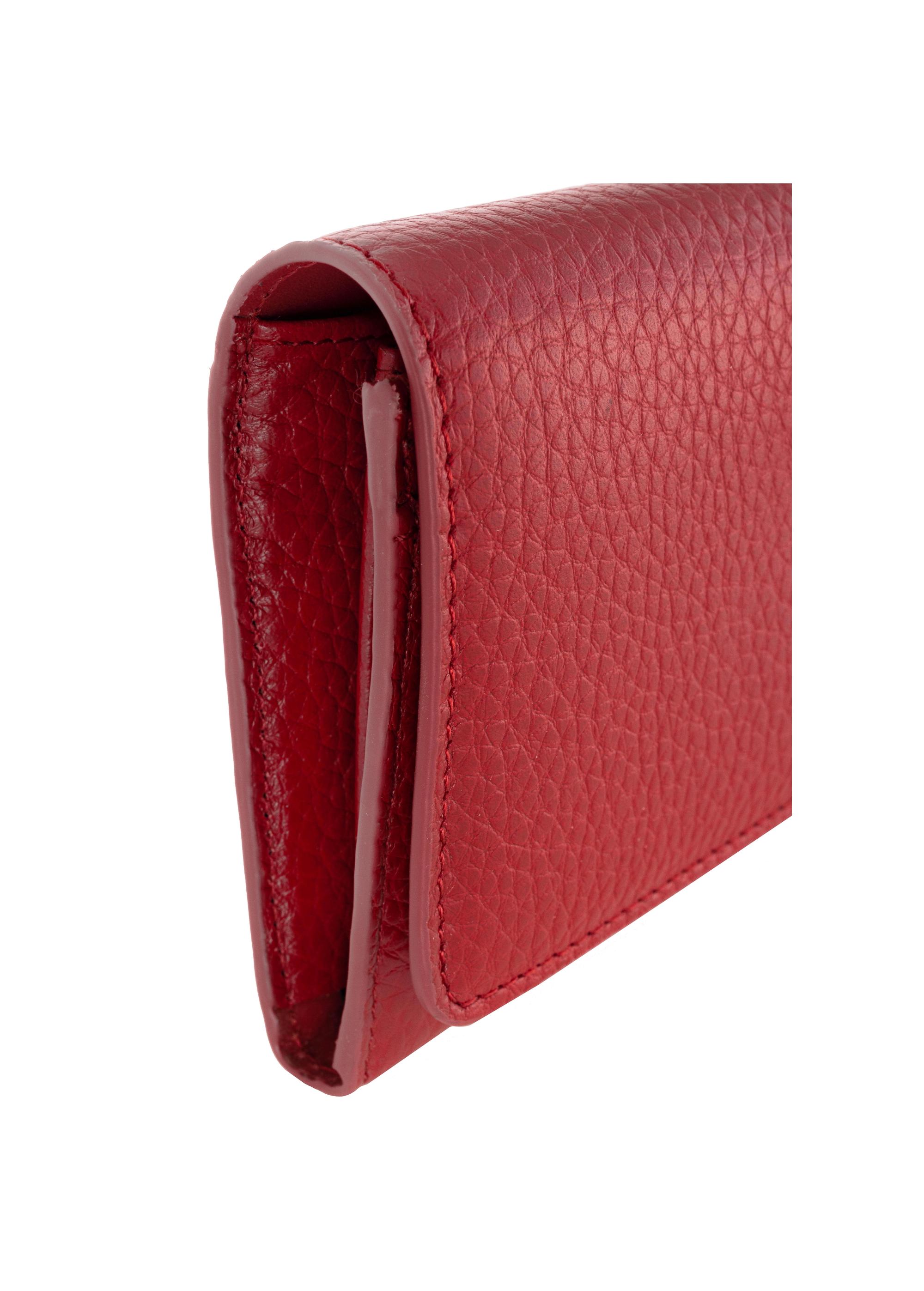 Large red leather wallet for women PORES-0893-40(Z23)-07