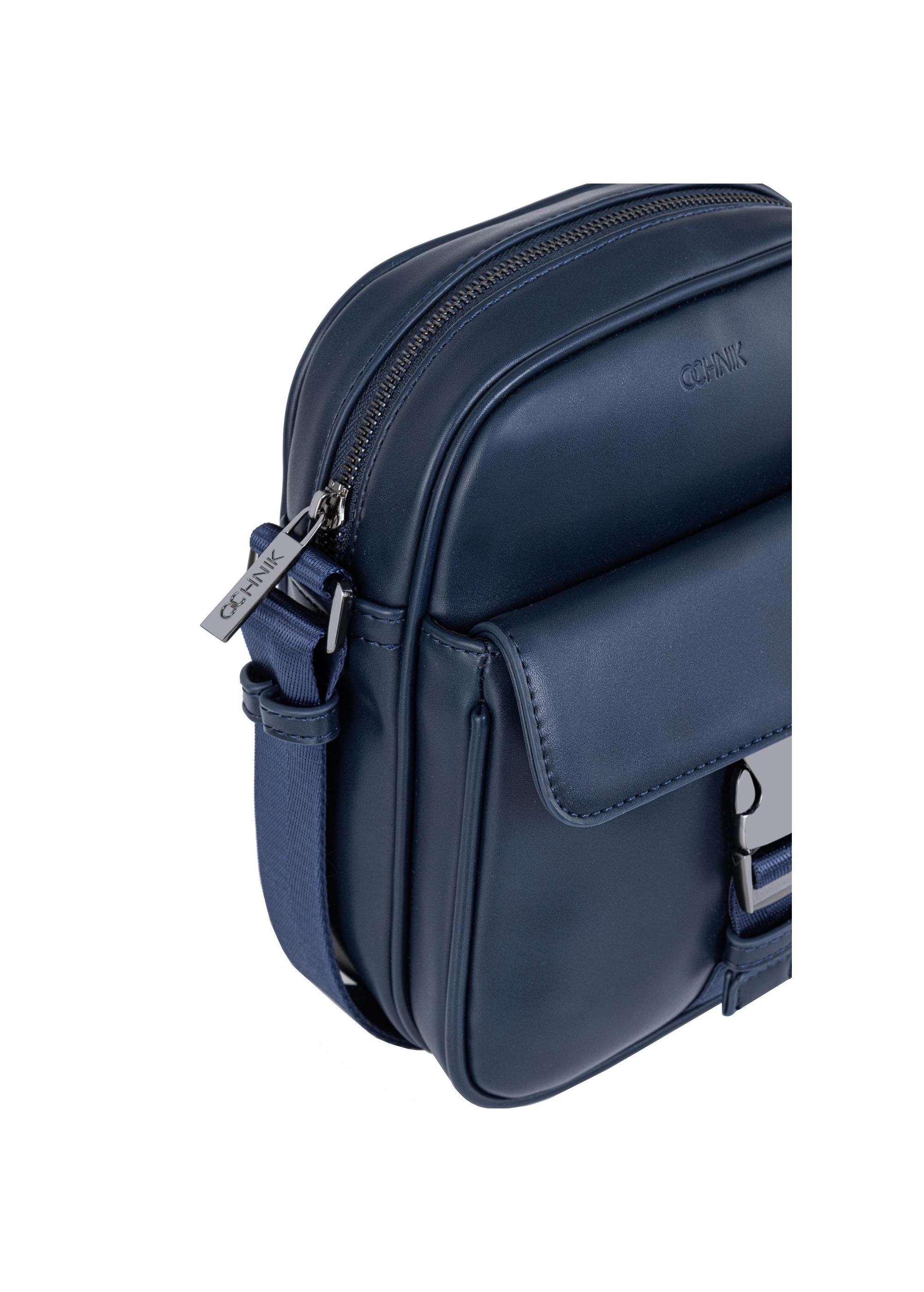 Navy blue men's bag with pocket TORMN-0292-69(W23)-06