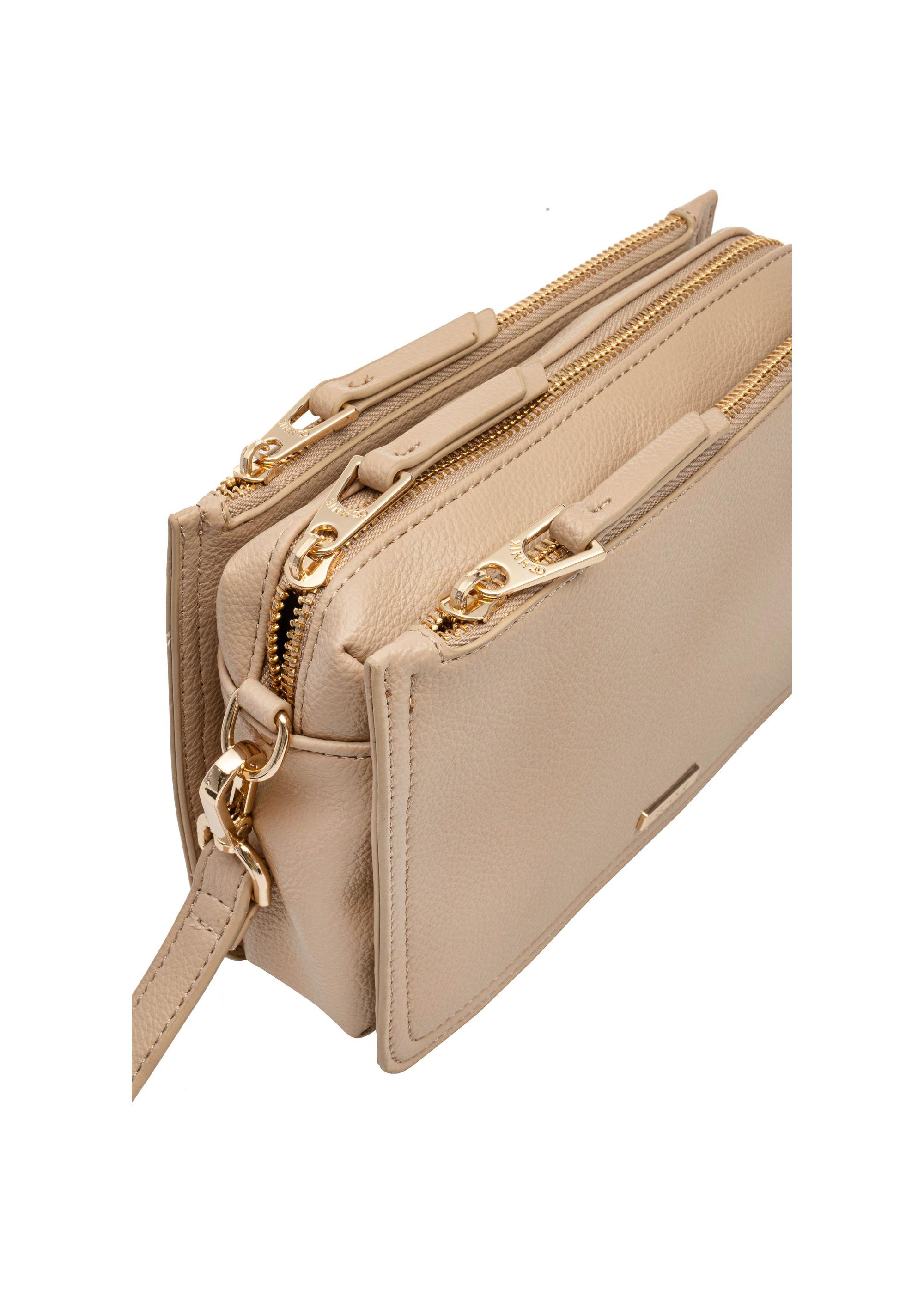 Beige three-compartment women's handbag TOREC-1016-81(W25)-05