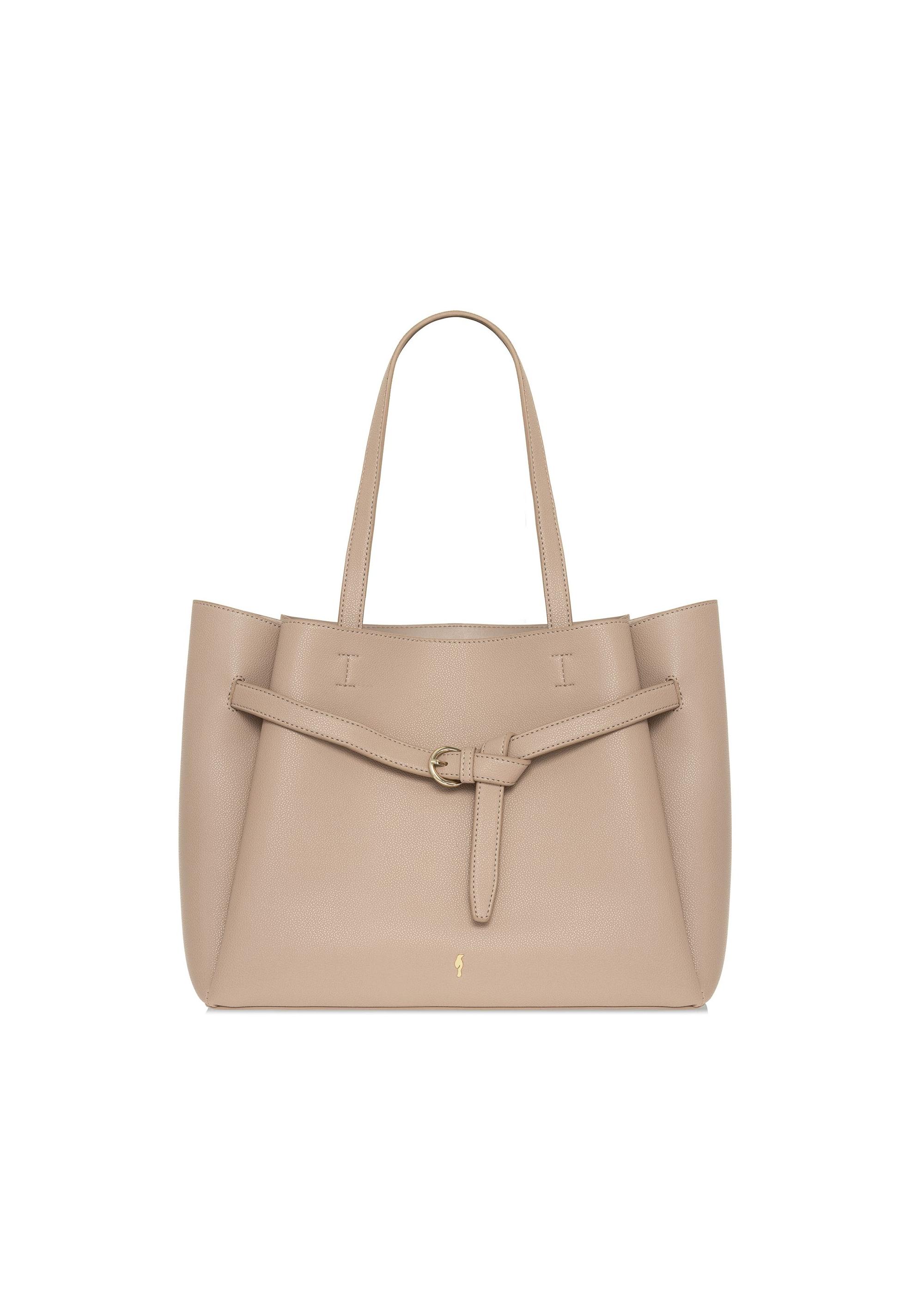 Beige women's shopper bag TOREC-1011-81(W25)-01