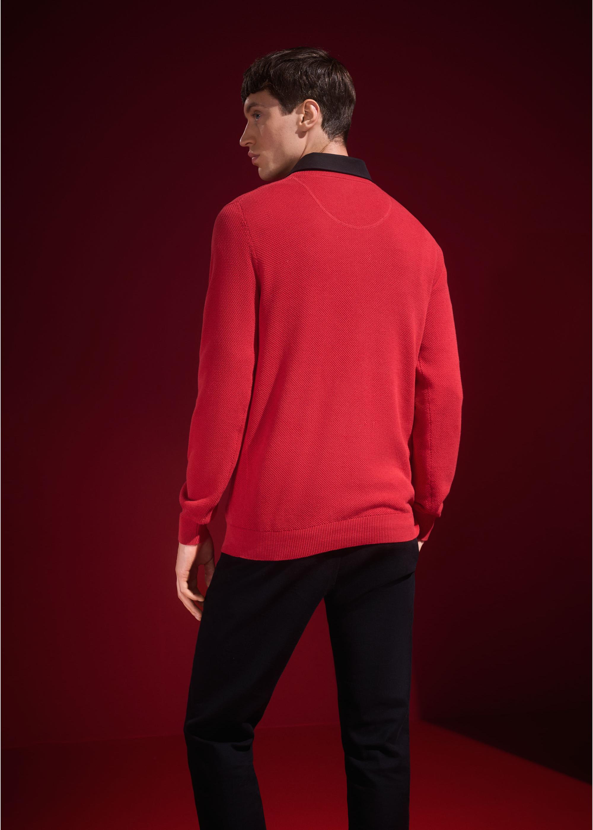 Red cotton men's sweater SWEMT-0160-42(Z24)