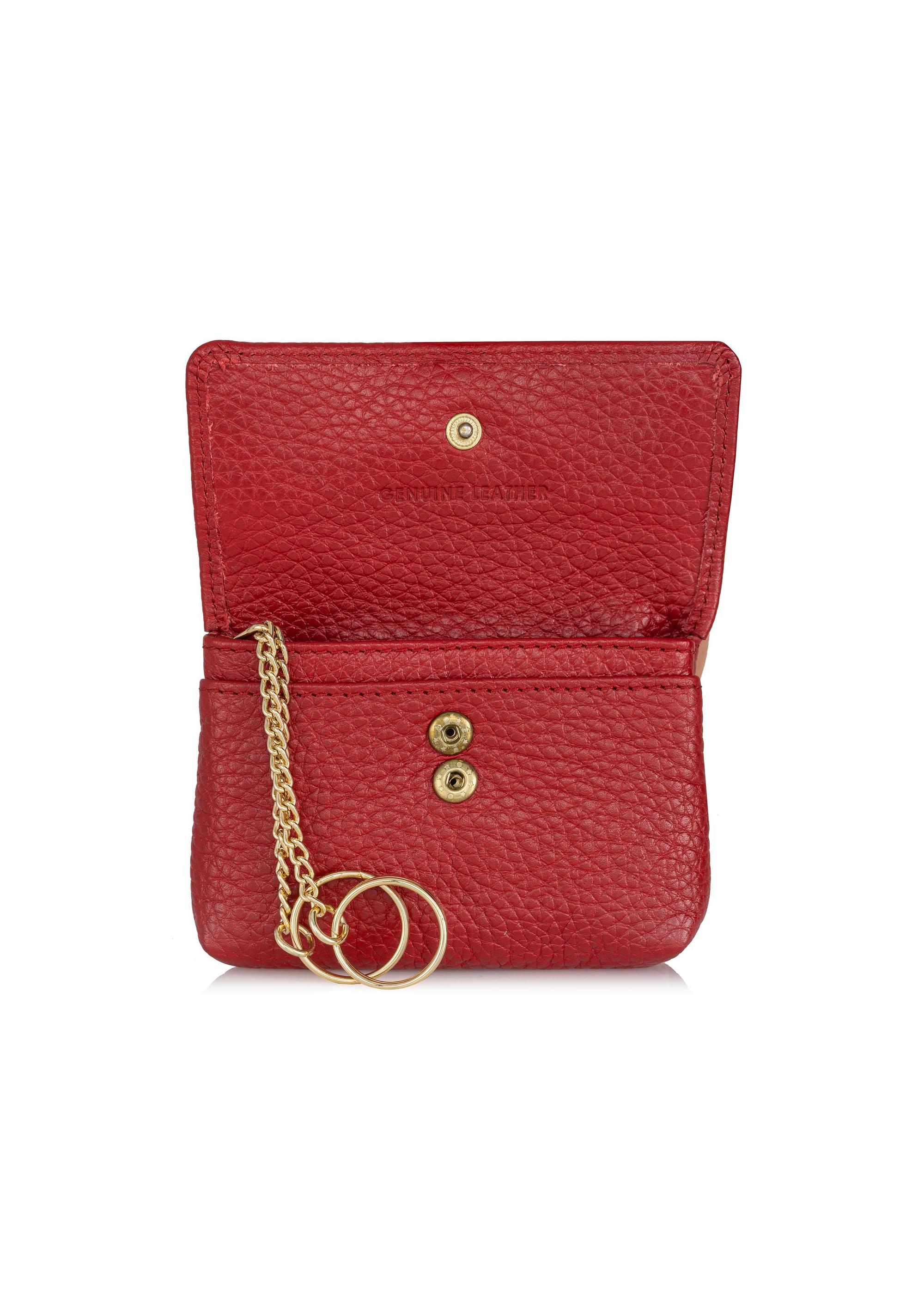 Non-stiff red leather wallet PORES-0895-40(Z23)-04