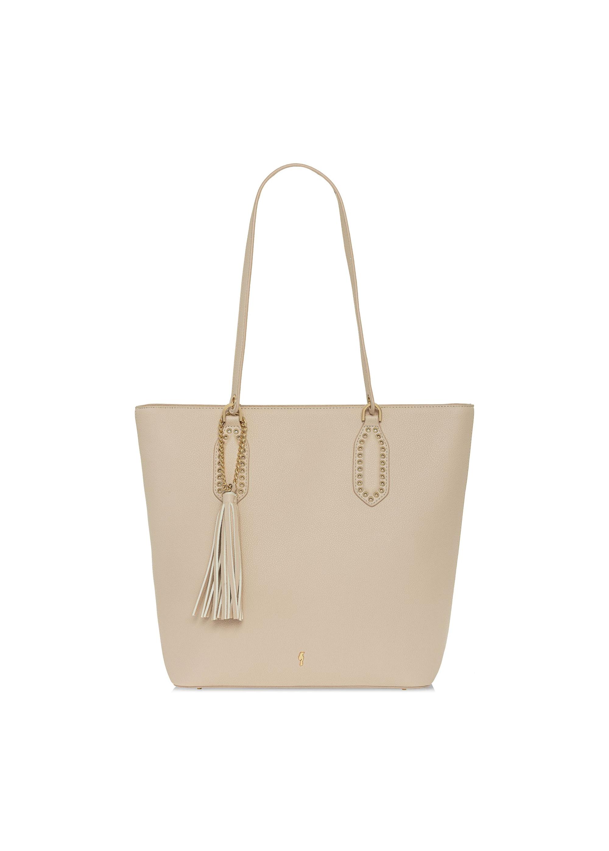 Cream women's shopper bag TOREC-0905A-12(W25)-01