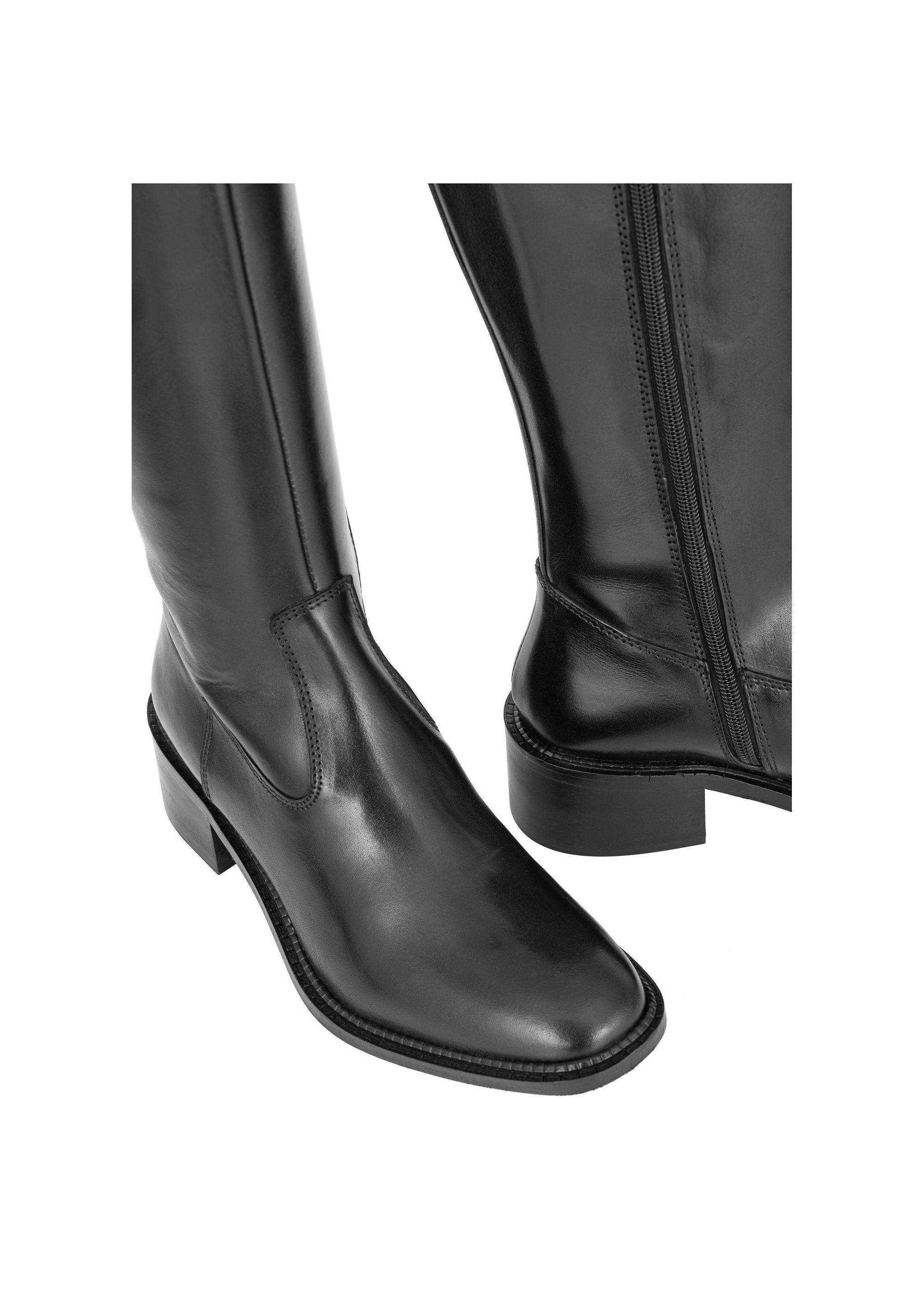 Women's black leather boots BUTYD-1026-99(Z23)-04