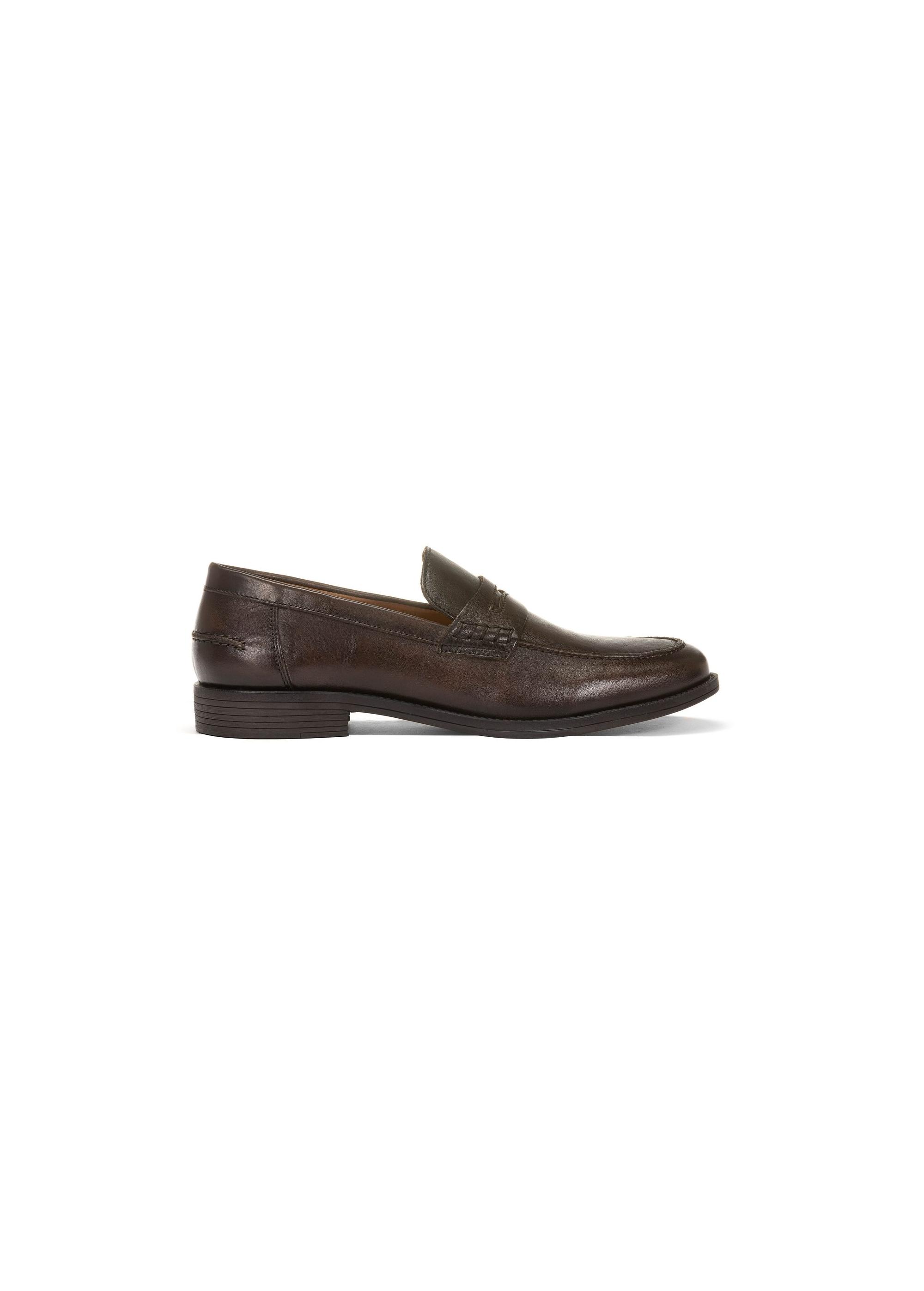 Brown leather men's loafers BUTYM-0482-89(W25)