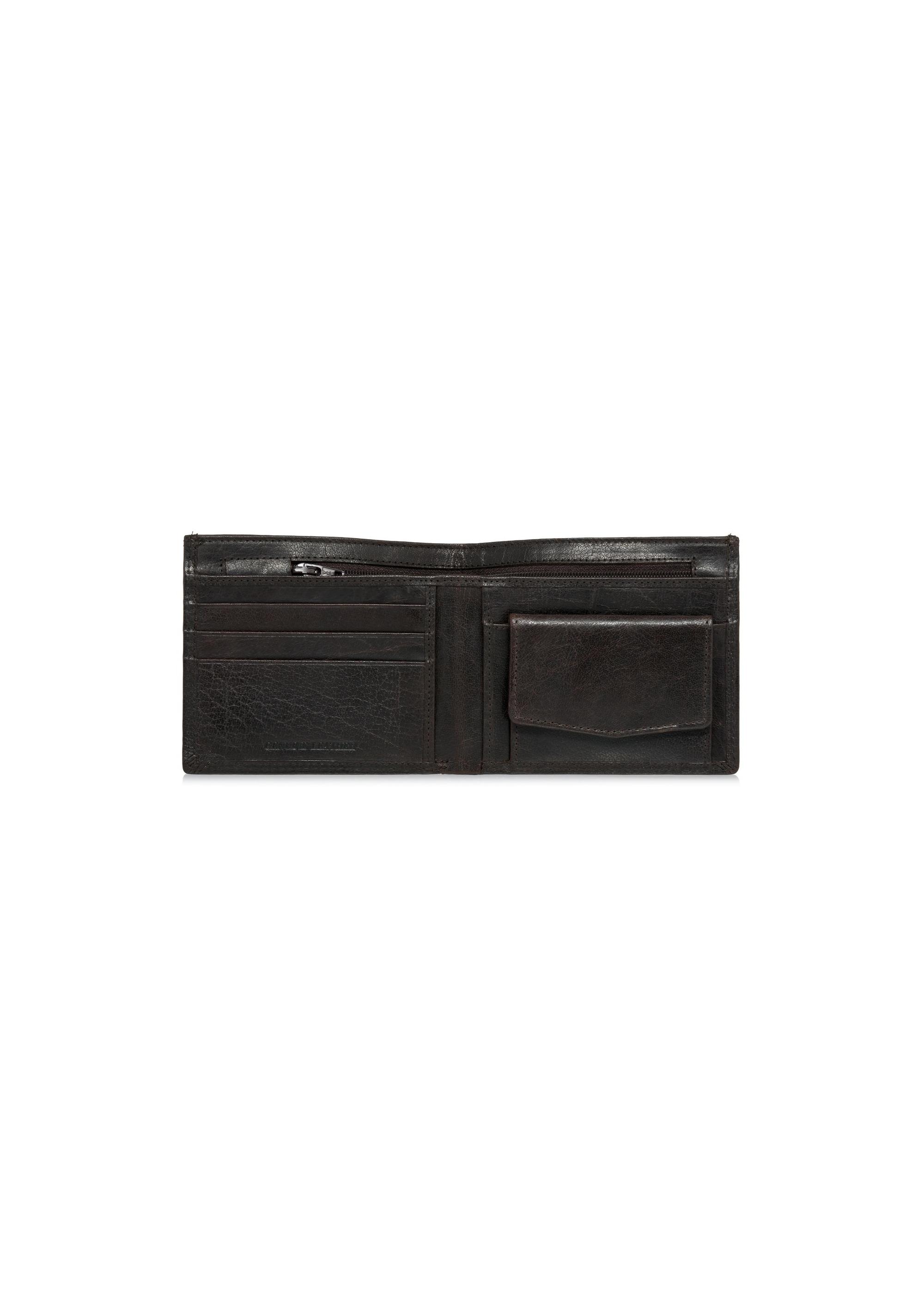 Brown unbuttoned leather men's wallet PORMS-0555-89(W24)-03