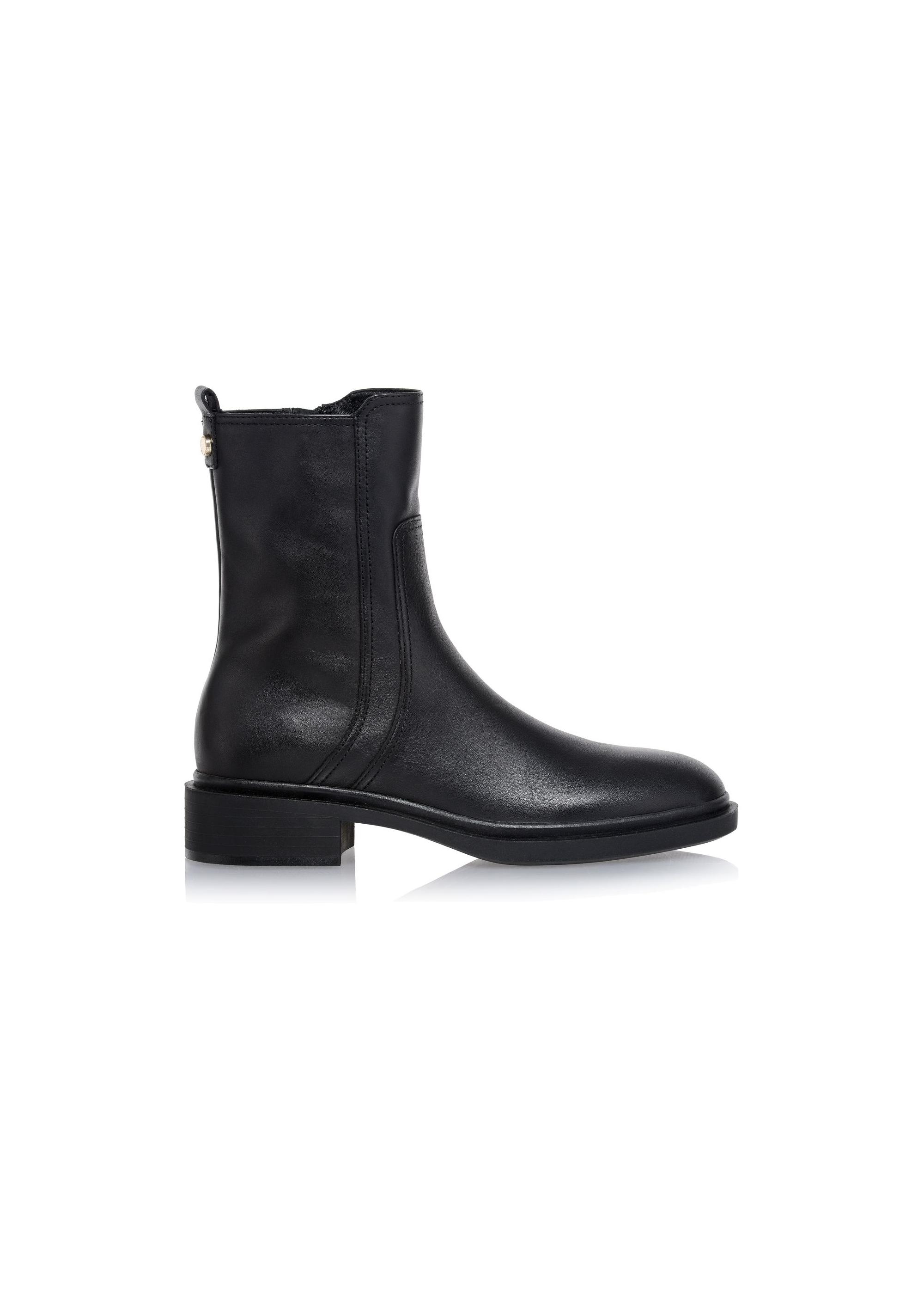 Women's black leather boots BUTYD-1033-99(Z23)-01