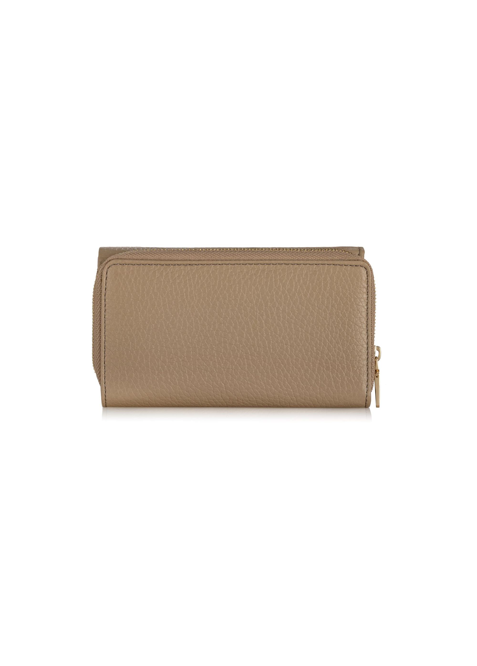 Large beige leather women's wallet PORES-0801B-80(W24)-04