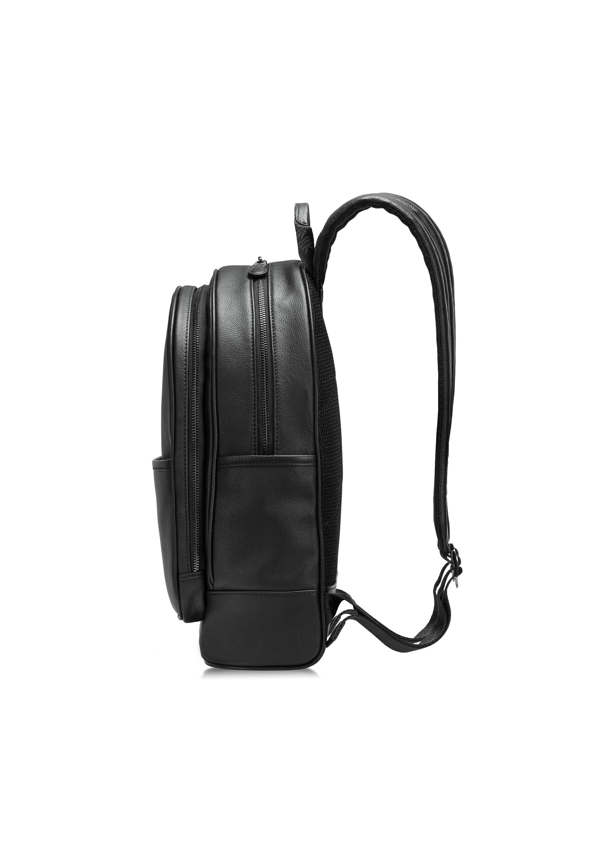 Black Leather Men's Backpack PLCMS-0017R-99(W25)-03