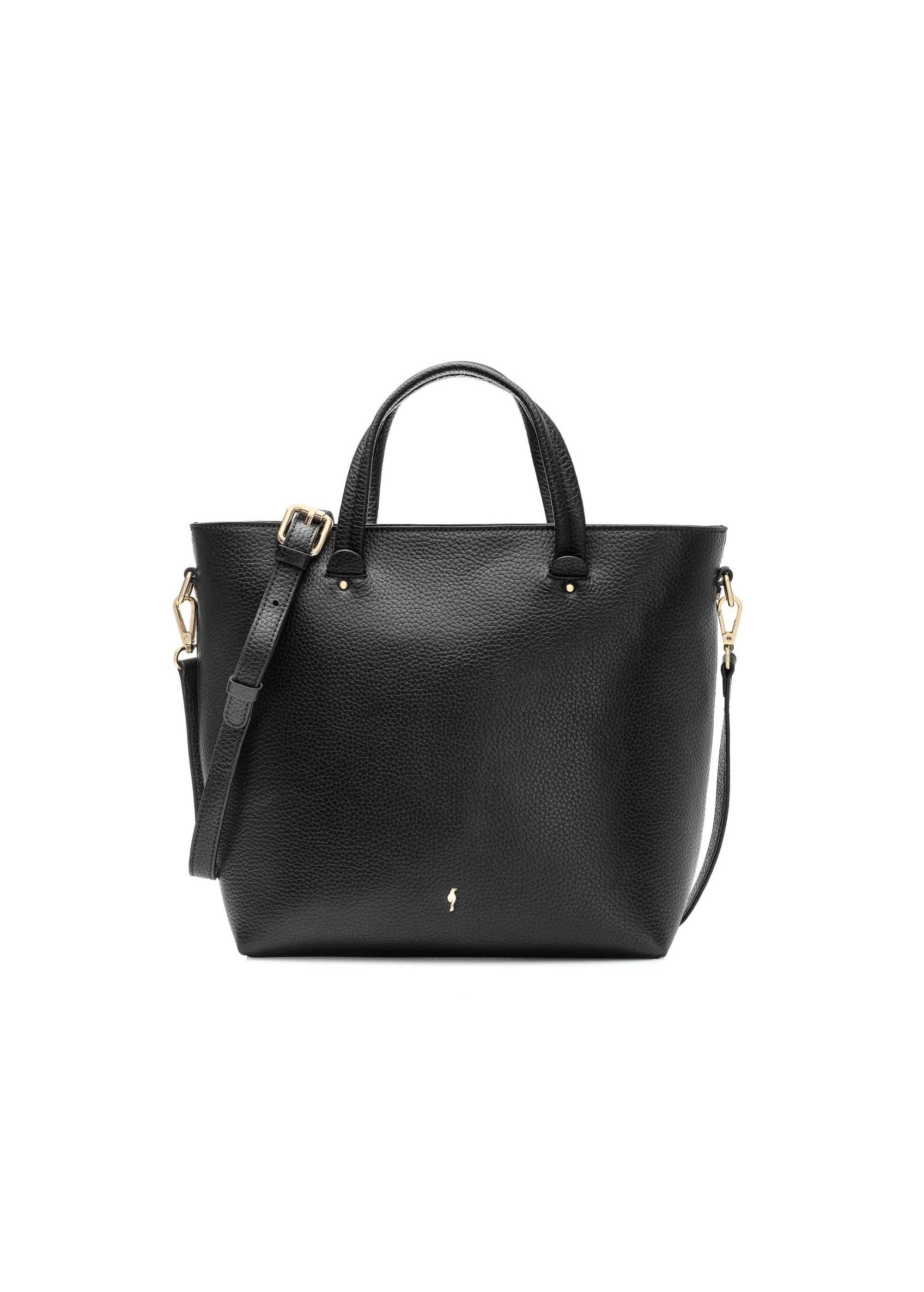 Large black leather women's handbag TORES-0728C-99(W25)-01