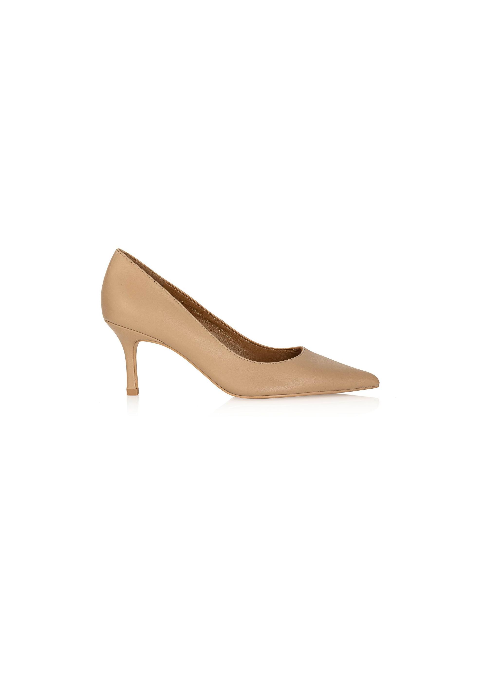 Beige leather pumps BUTYD-1031-81(W25)