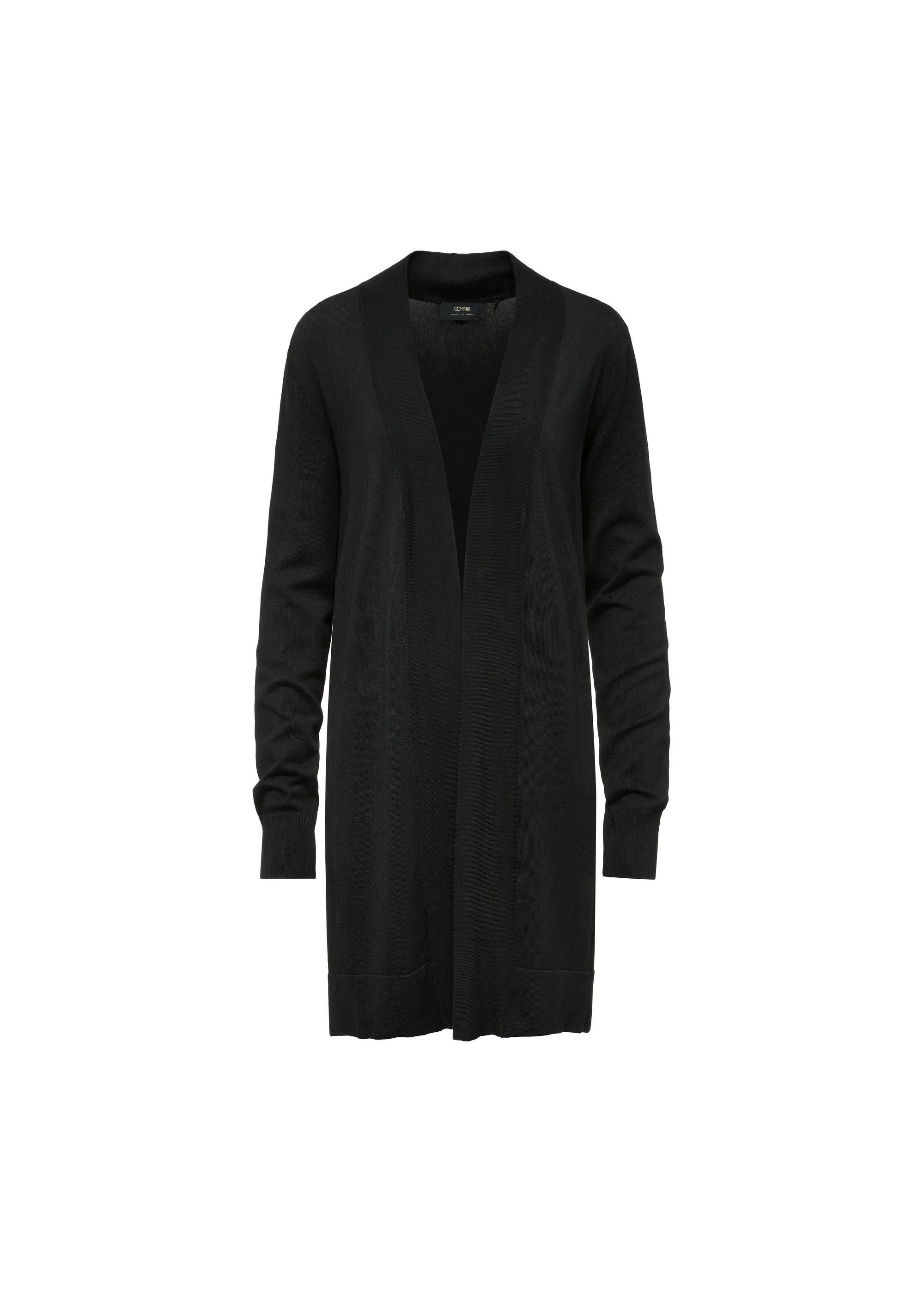 Long women's cardigan in black color KARDT-0050-99(W25)-04