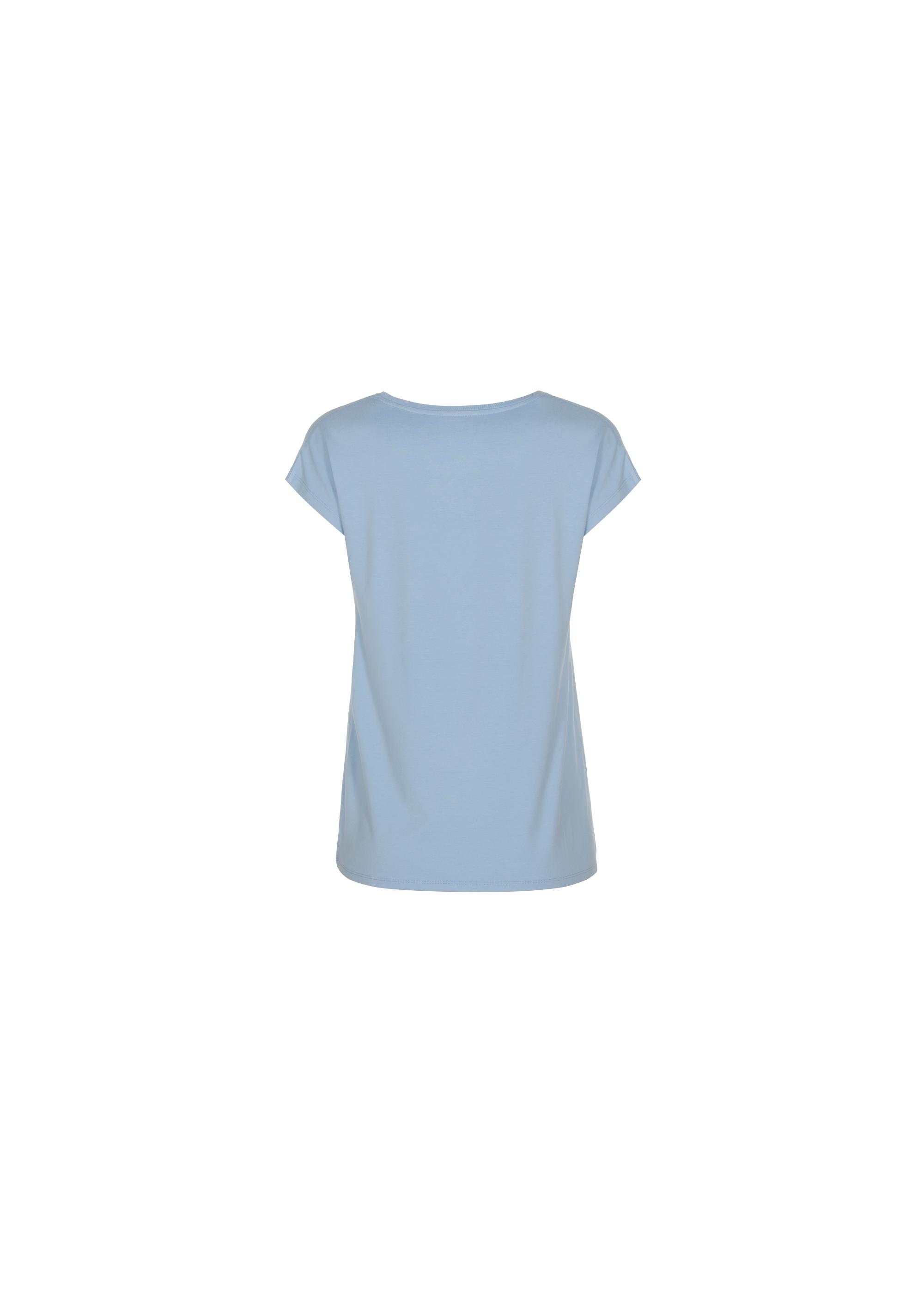 Light blue Women's T-shirt with applique TSHDT-0066-62(W22)-04