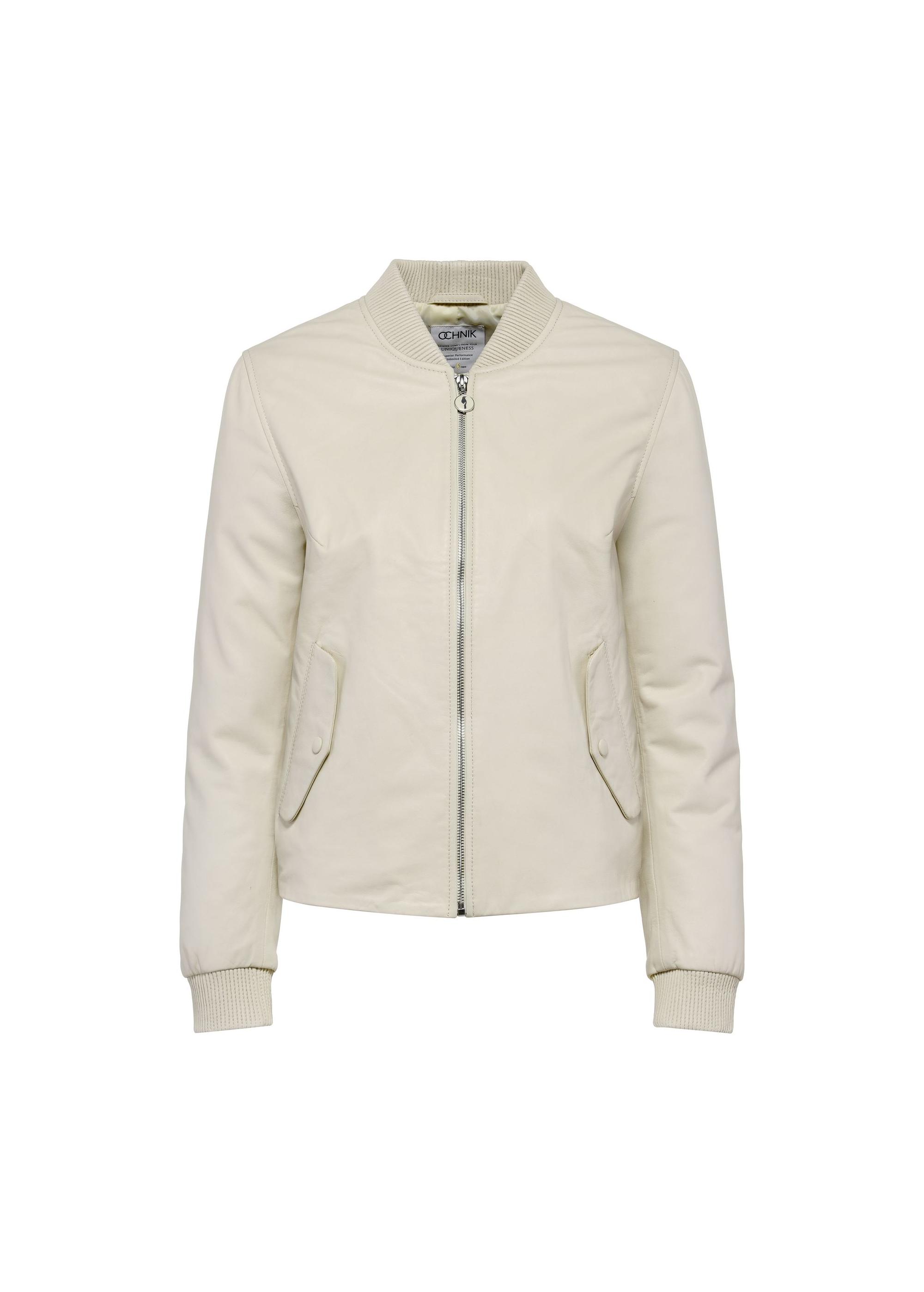 Cream leather bomber jacket KURDS-0538-5621(W25)