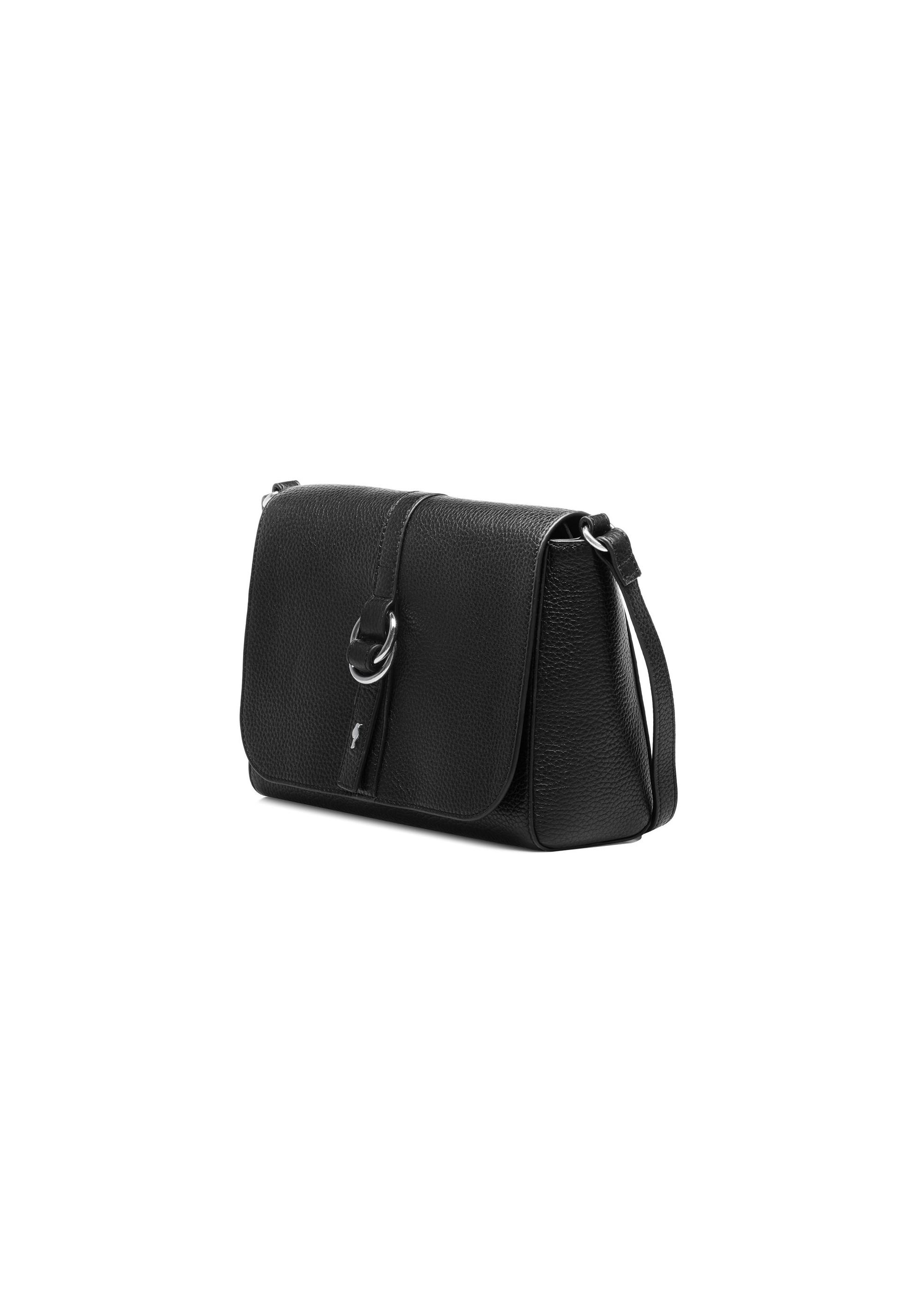 Black leather women's messenger bag TORES-1073-99(W25)-02