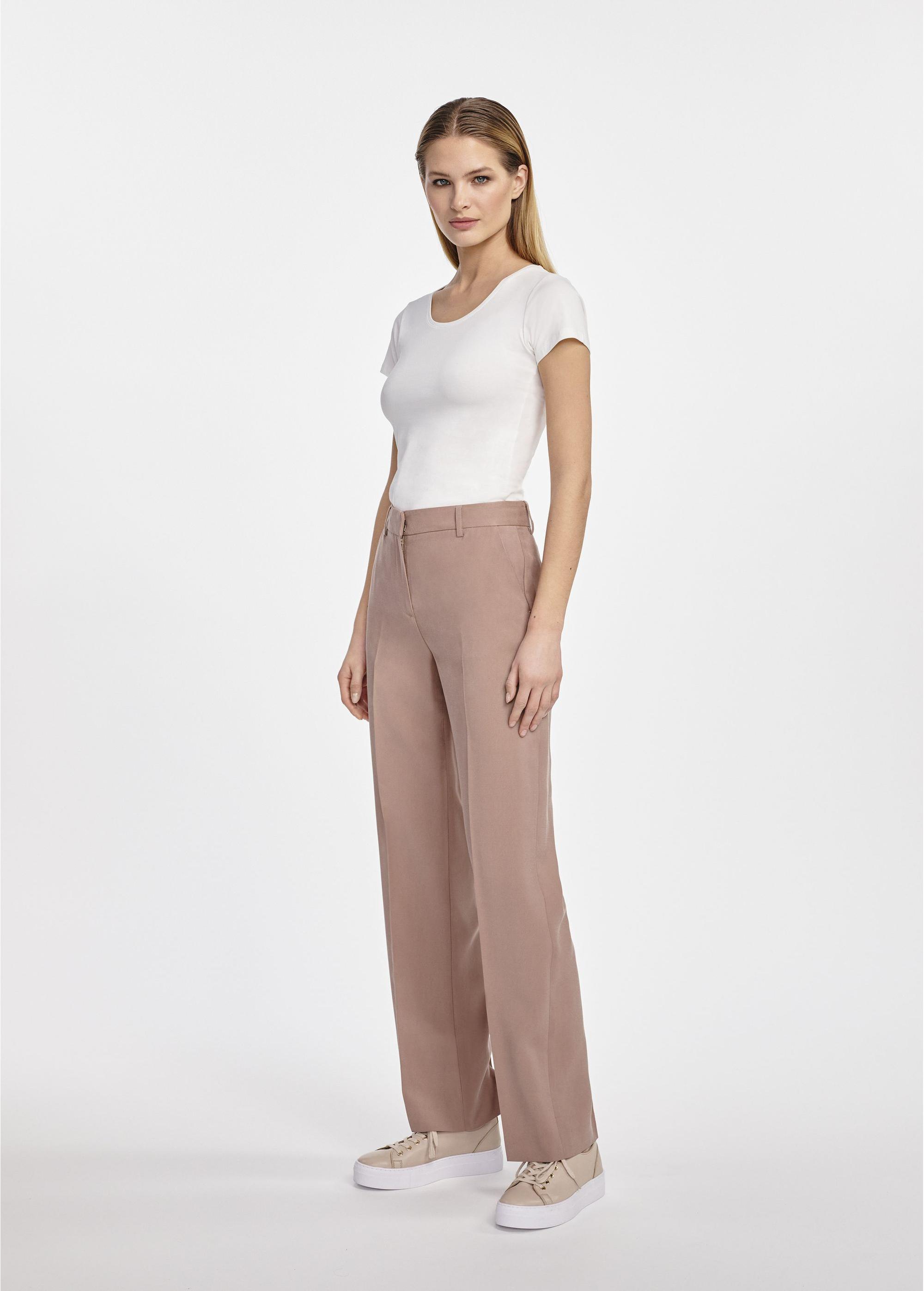 Beige elegant women's trousers SPODT-0106-83(W25)-01