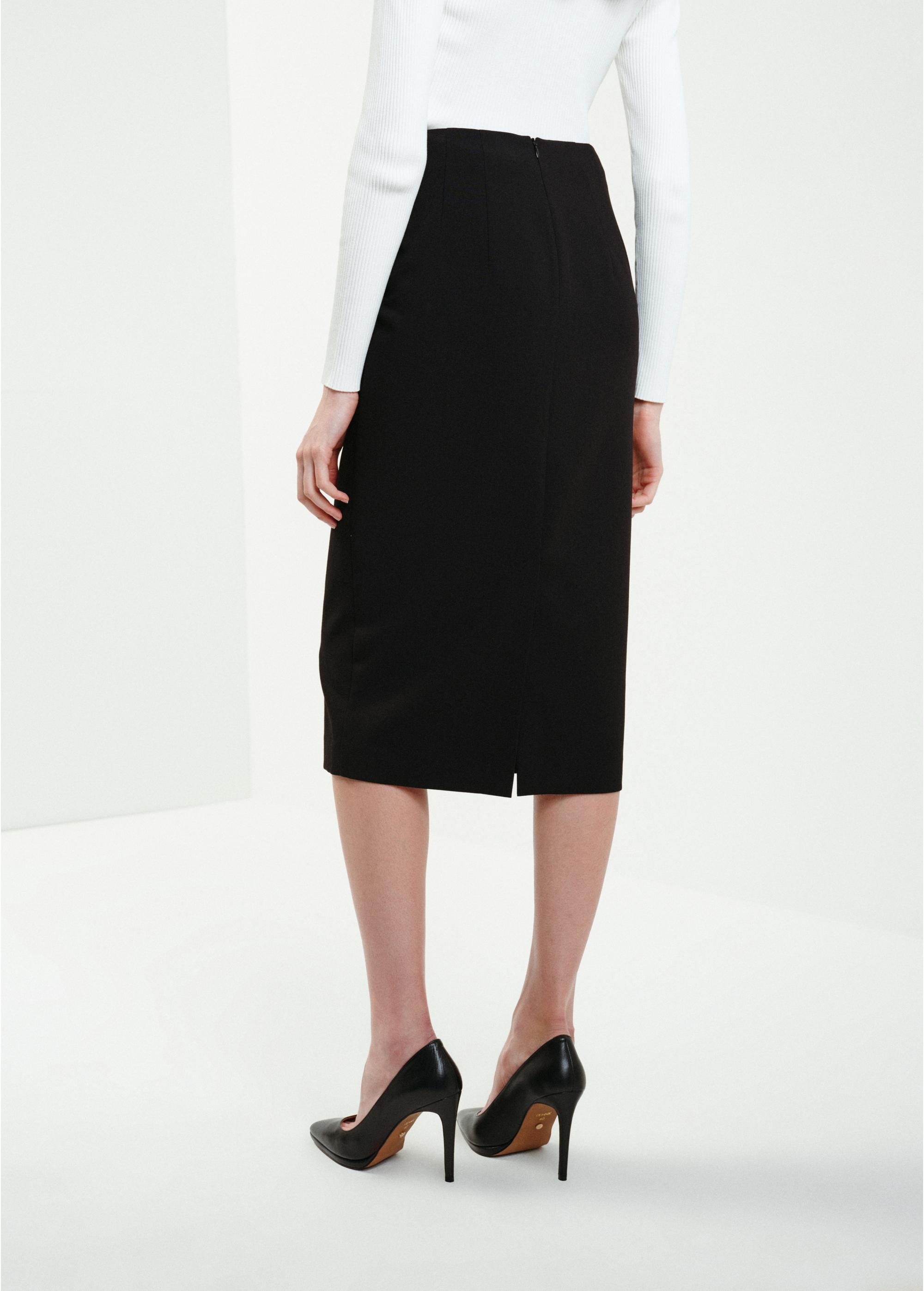 Long black pencil skirt SPCDT-0087-99(W24)-02