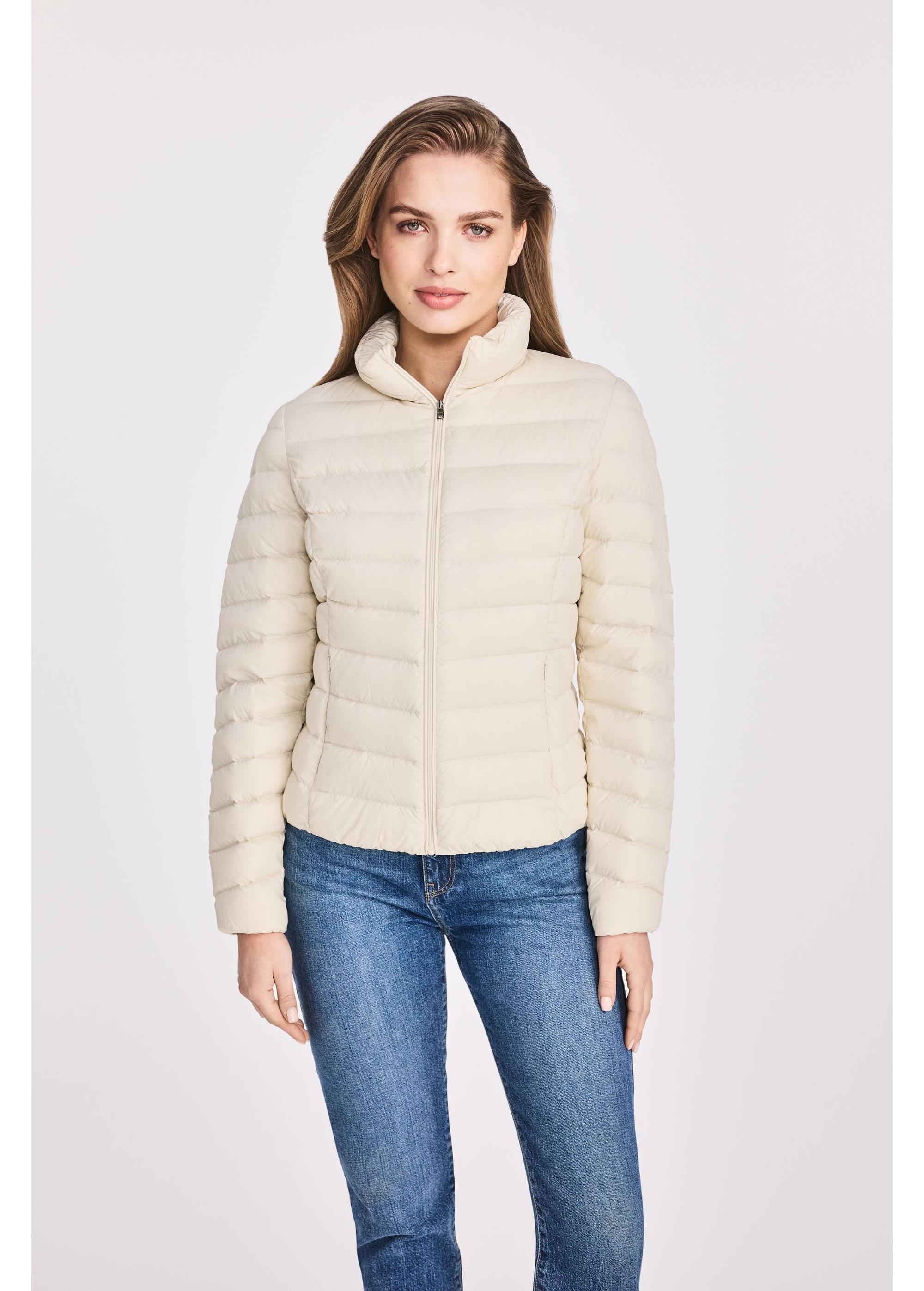 Beige quilted women's jacket KURDT-0573-81(W25)-03