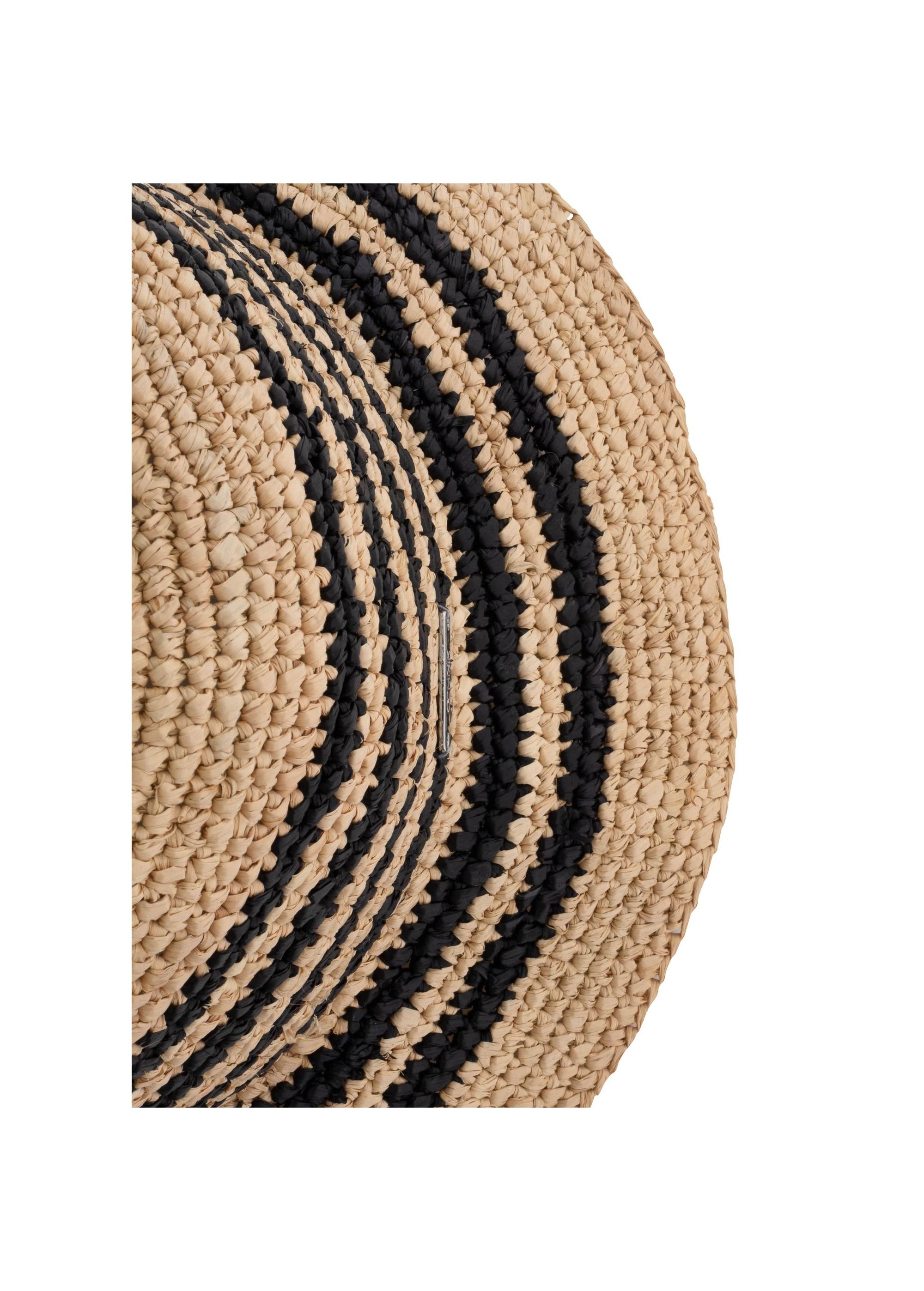 Women's straw hat with black stripes KAPDT-0036-23(W24)-02